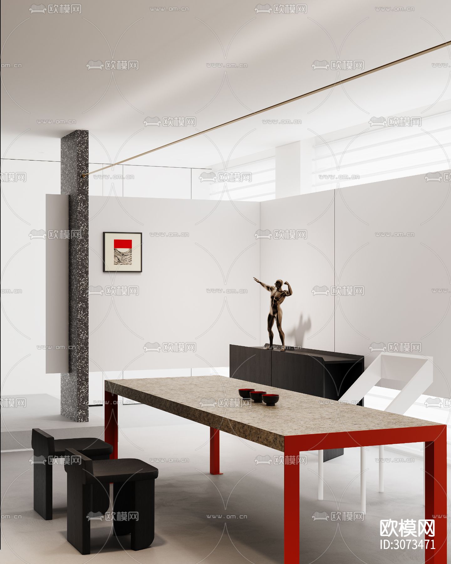 电商办公室 工装装修效果图下载（渲染图2）