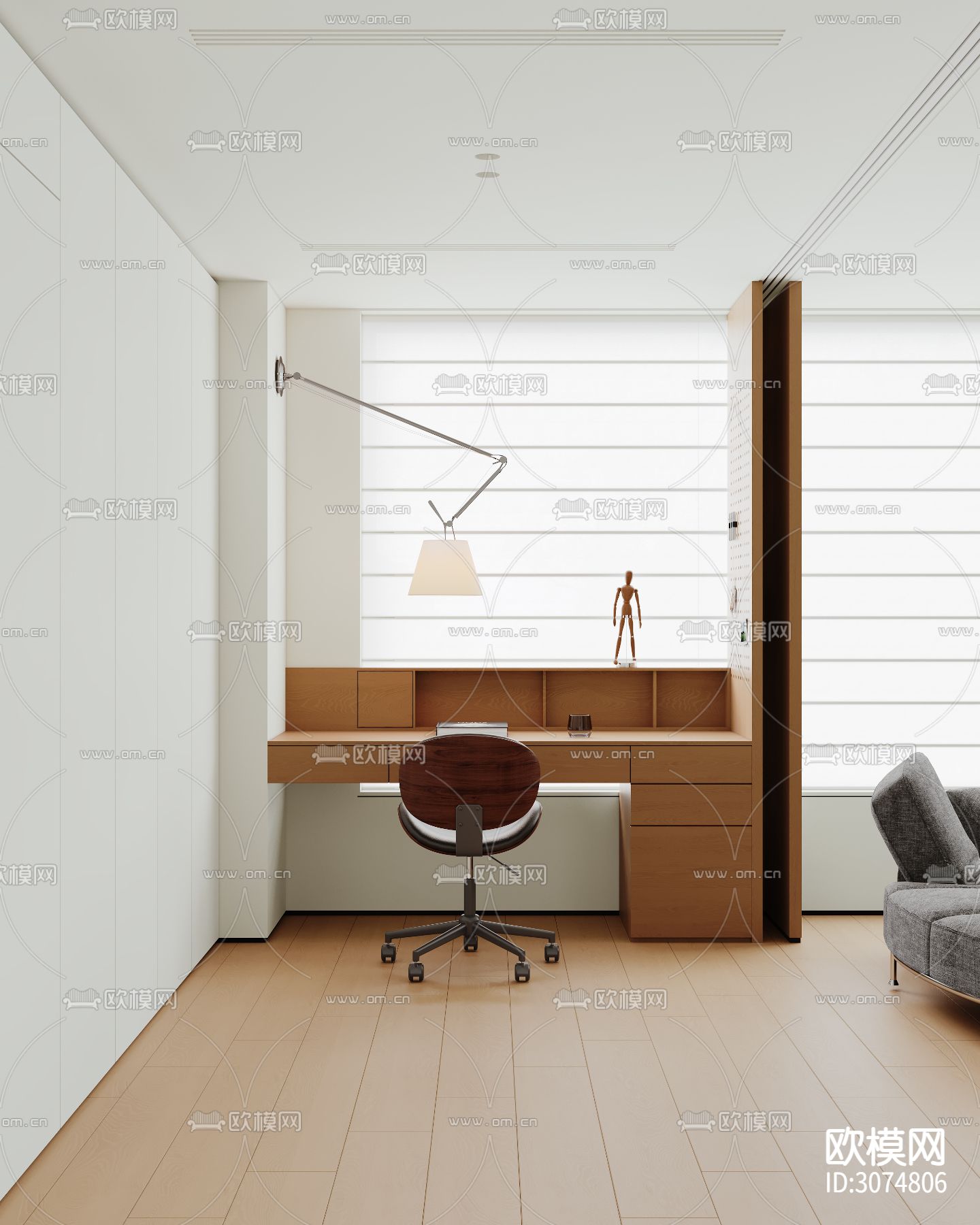 现代客厅 极简客厅效果图下载（渲染图6）