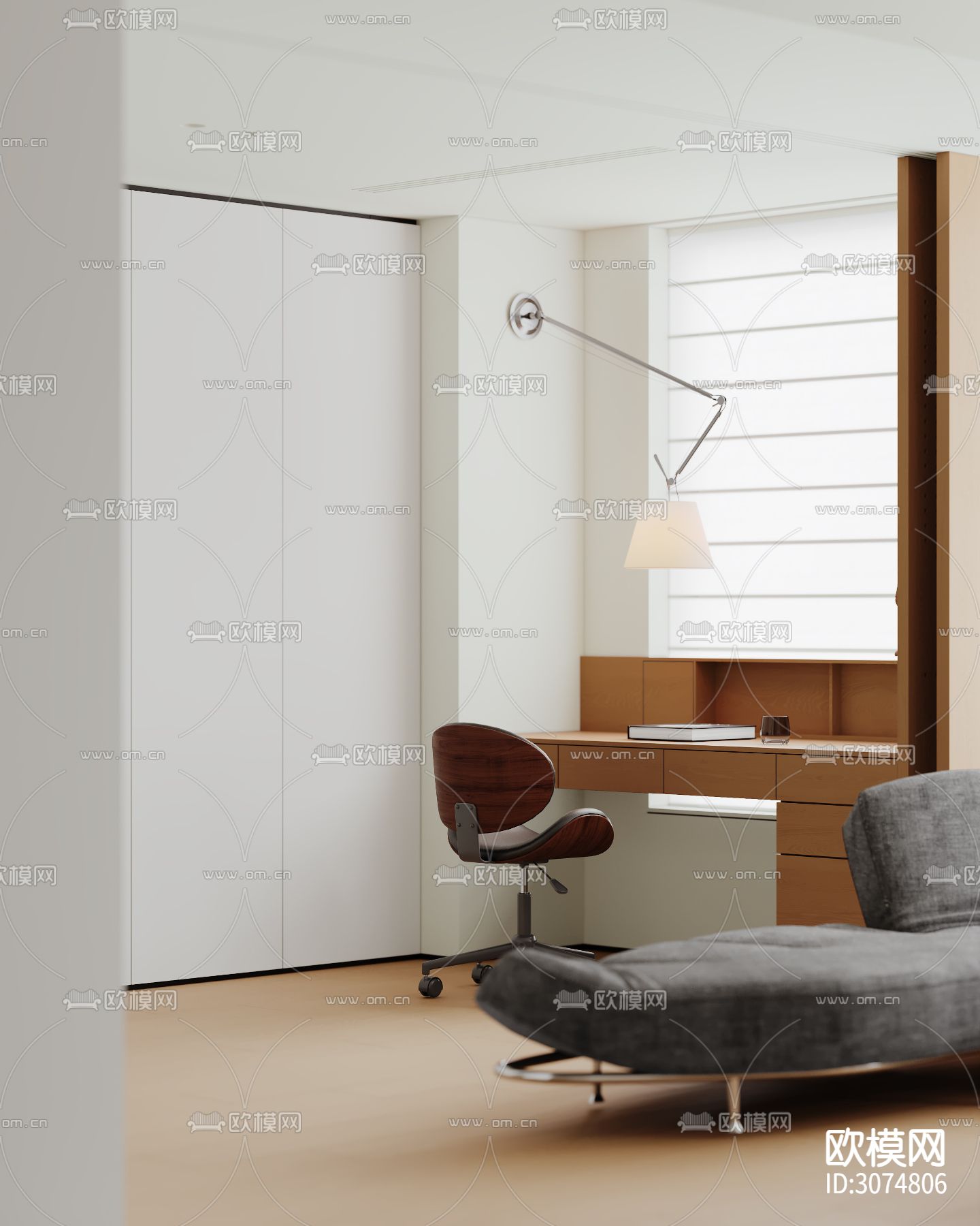 现代客厅 极简客厅效果图下载（渲染图3）