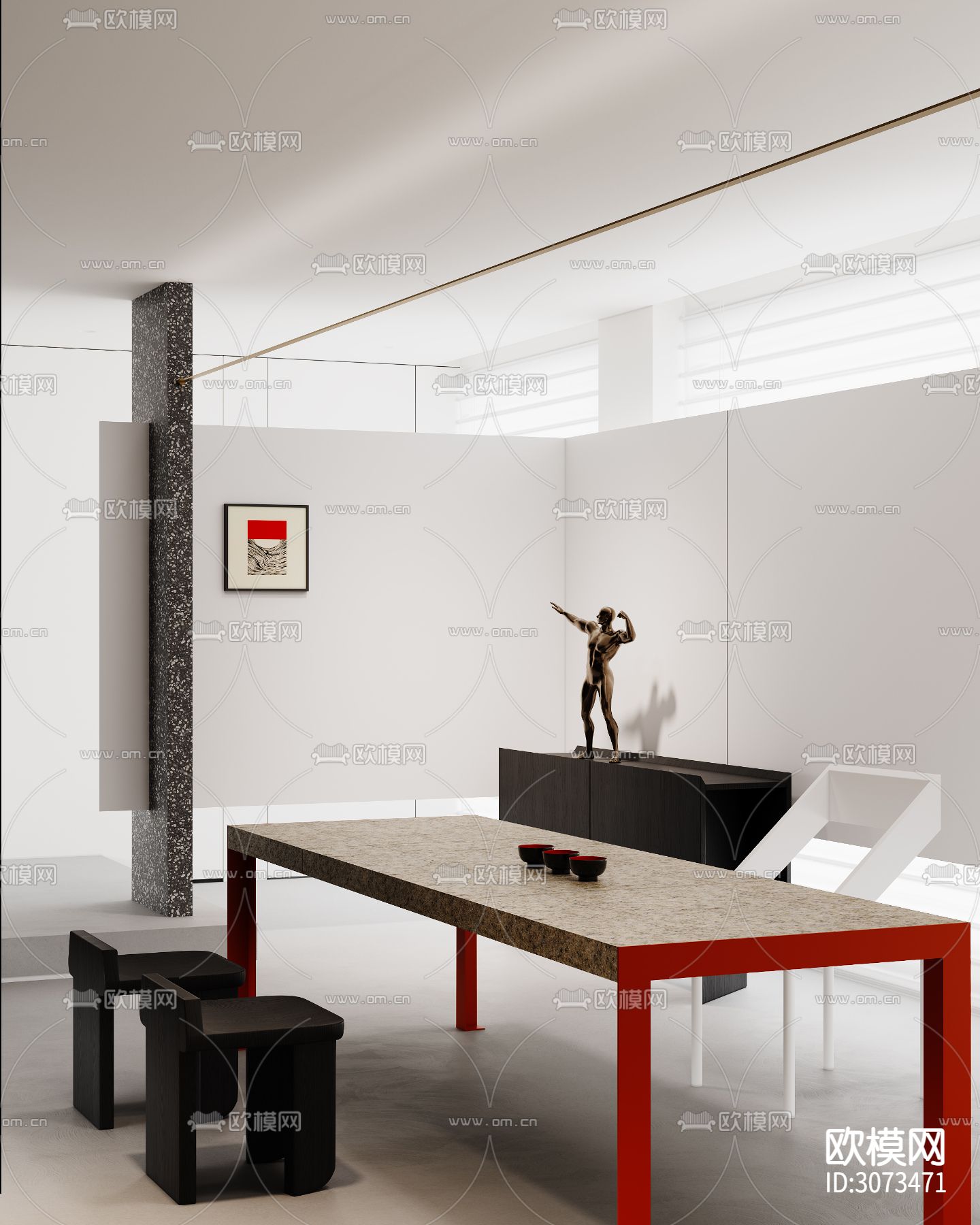 电商办公室 工装装修效果图下载（渲染图6）