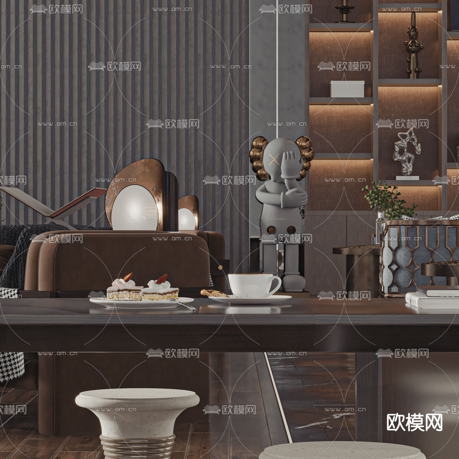 酒店大堂吧 洽谈区 休息区3d模型下载（渲染图3）