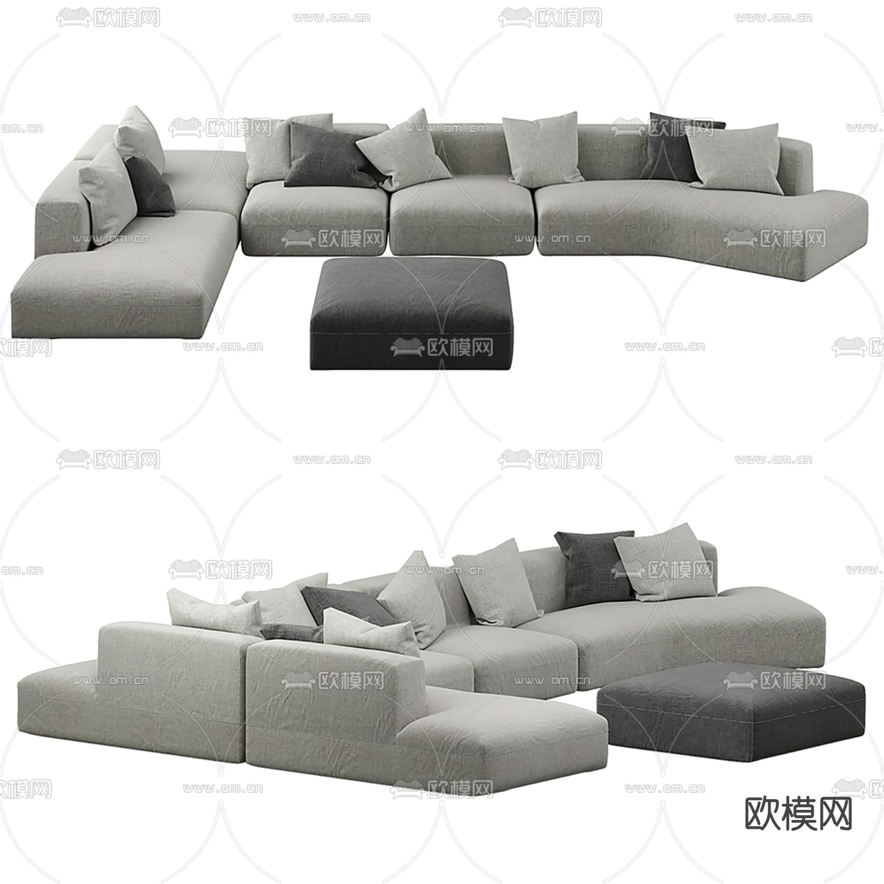 异形沙发 弧形沙发 模块沙发3d模型下载