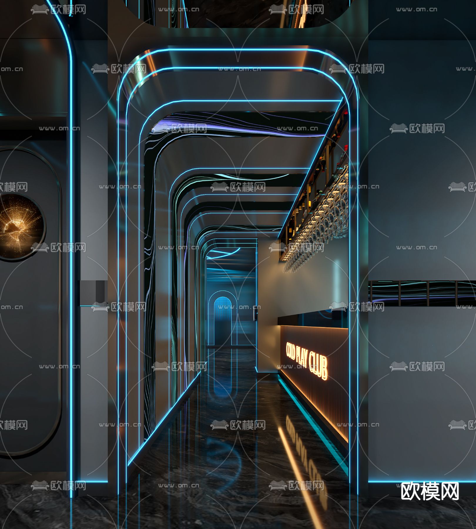 KTV水吧台 酒吧su模型下载（渲染图3）