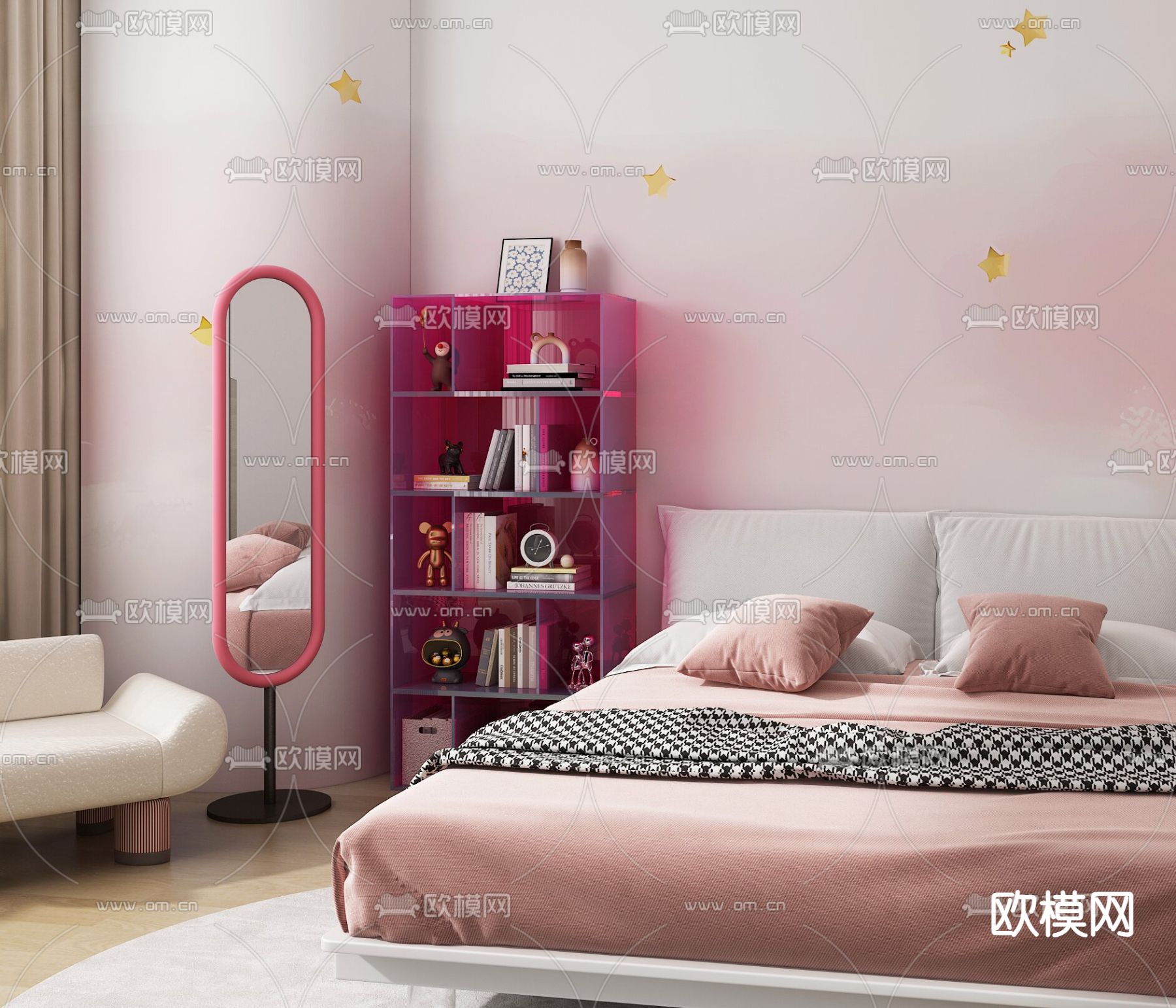 儿童床 女孩床3d模型下载