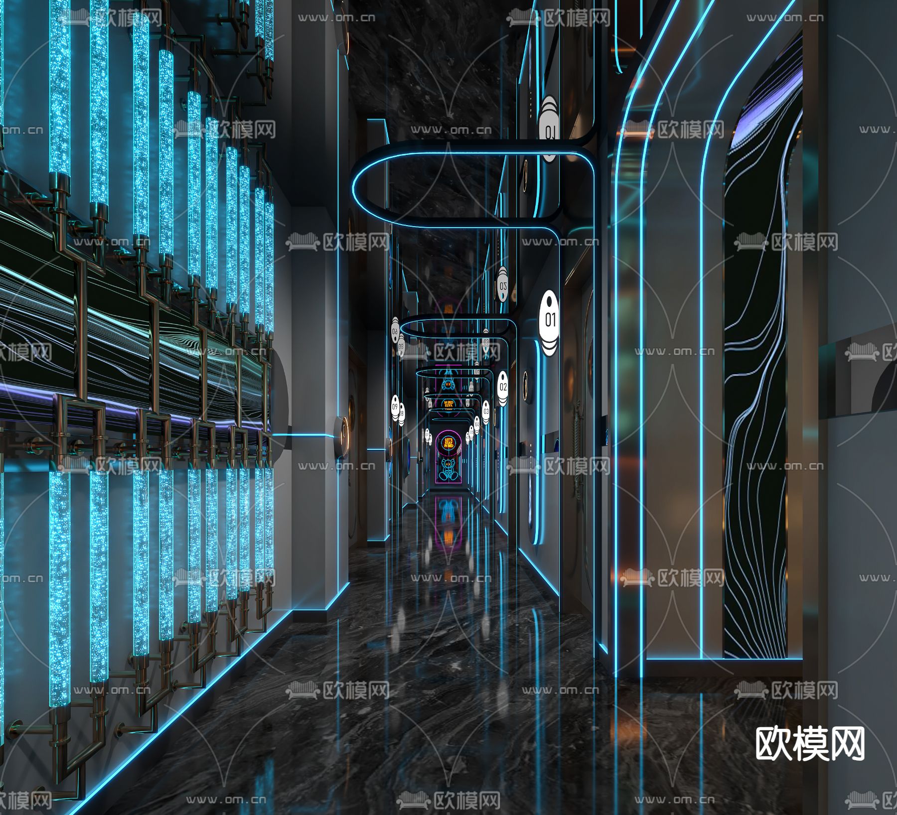 KTV走廊 夜总会 酒吧3d模型下载