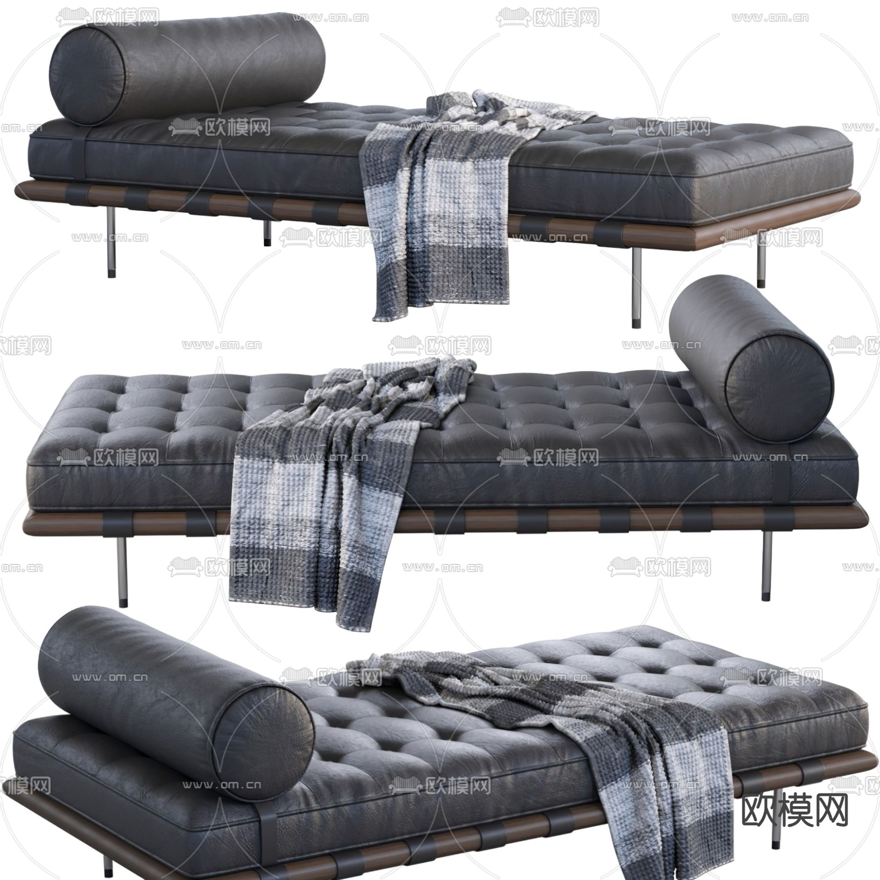 现代贵妃椅 休闲椅 躺椅su模型下载（渲染图2）