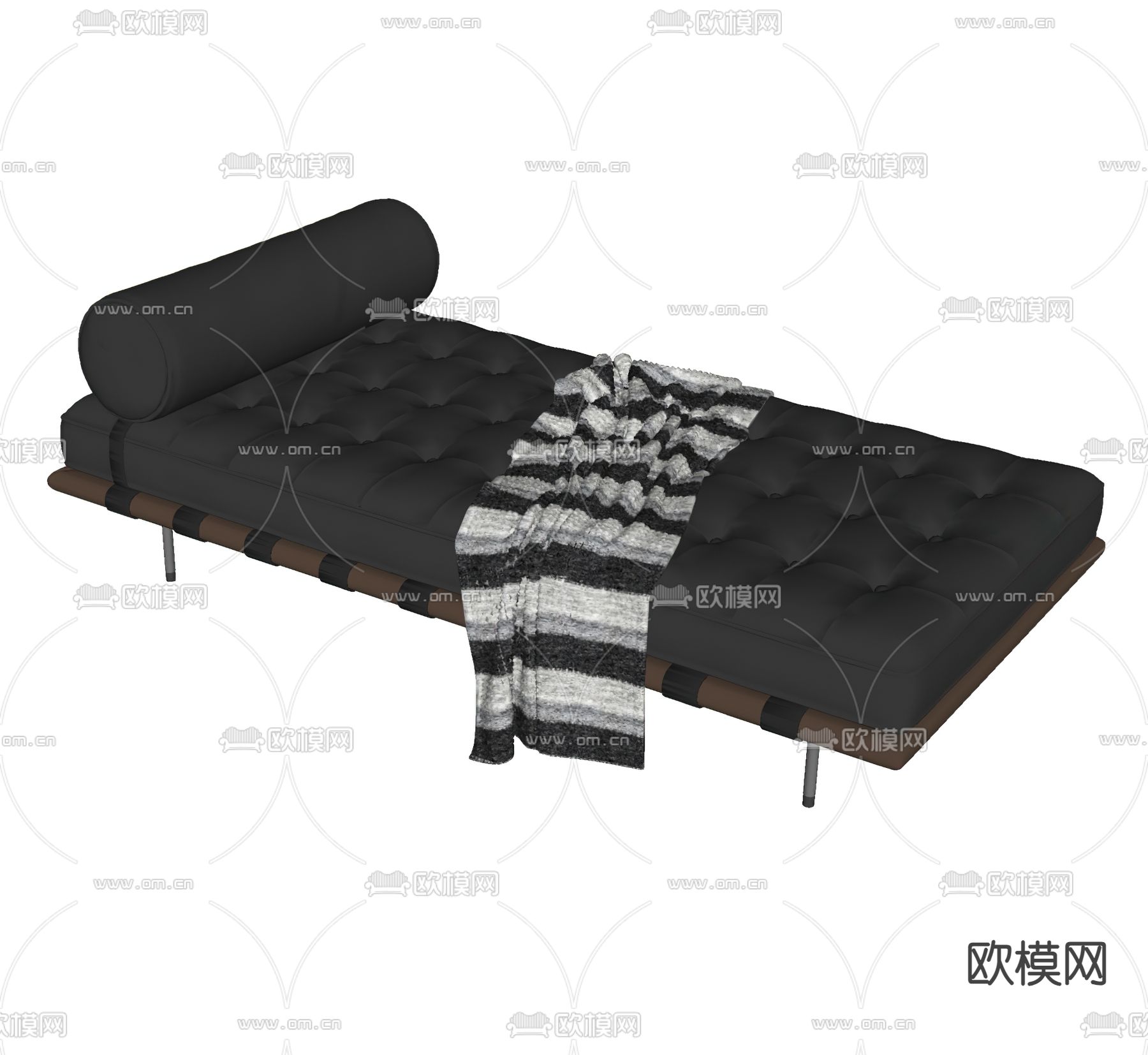 现代贵妃椅 休闲椅 躺椅su模型下载（渲染图1）