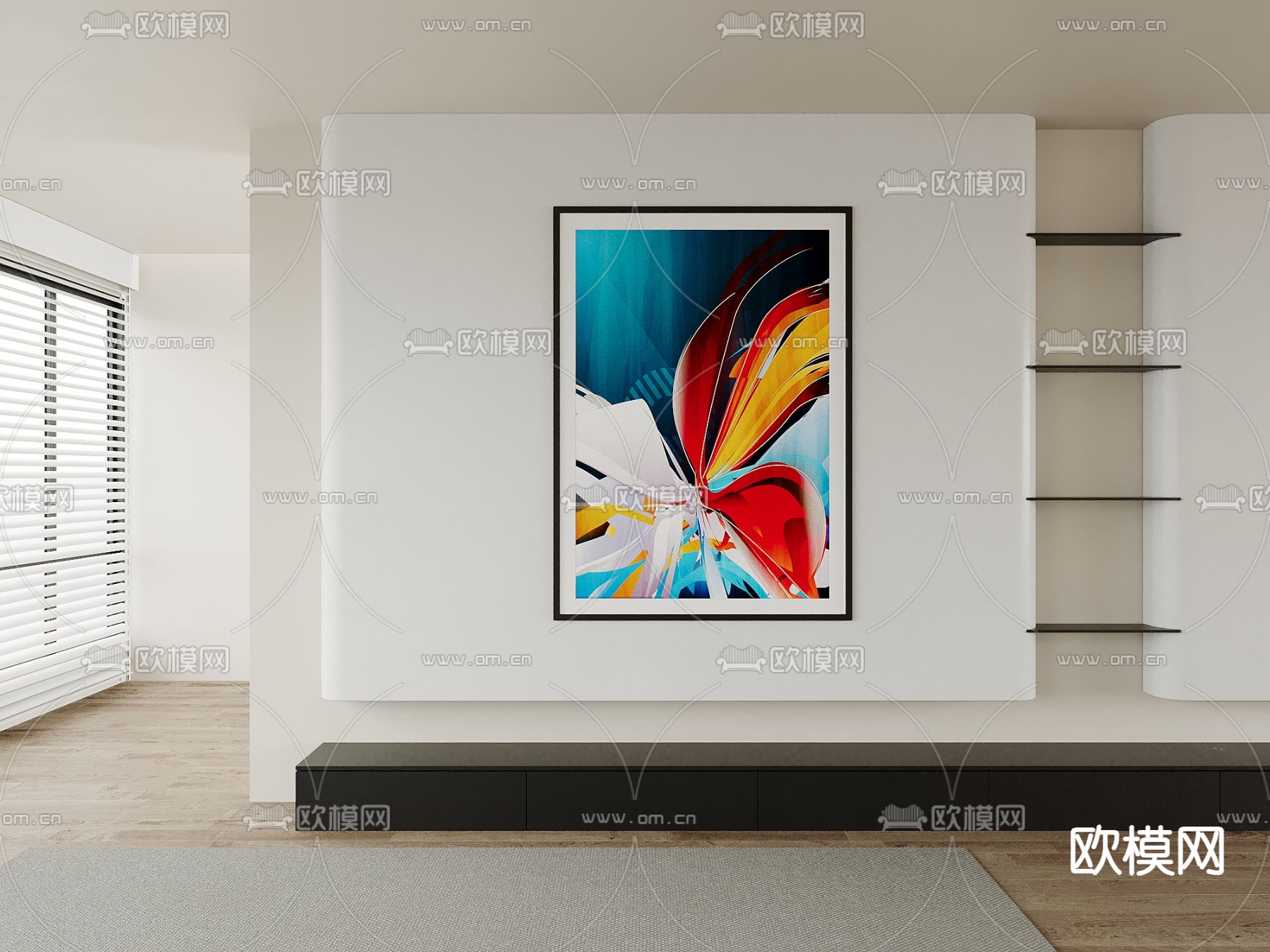 孟菲斯挂画 装饰画 抽象画3d模型下载