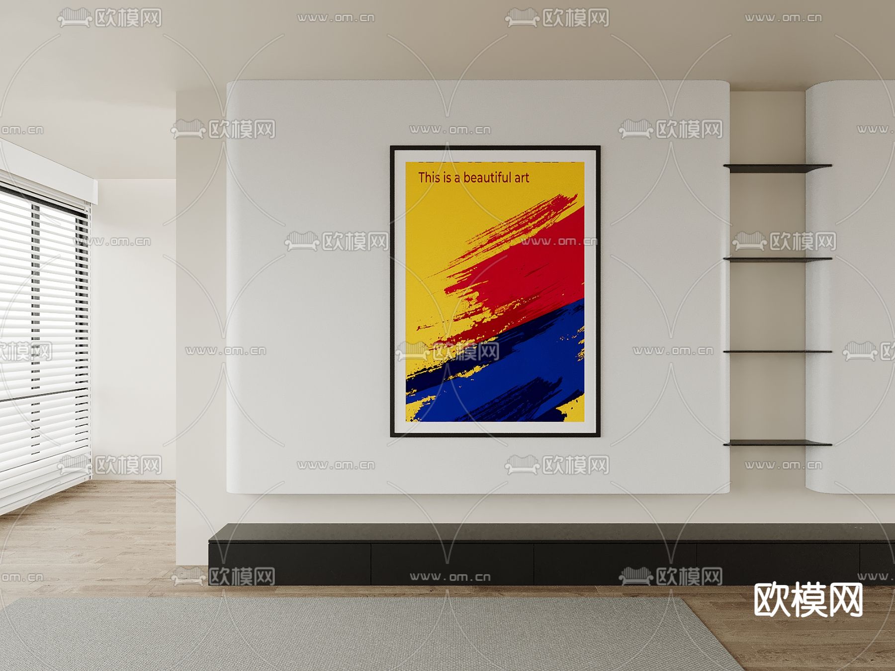 孟菲斯挂画 装饰画 抽象画3d模型下载