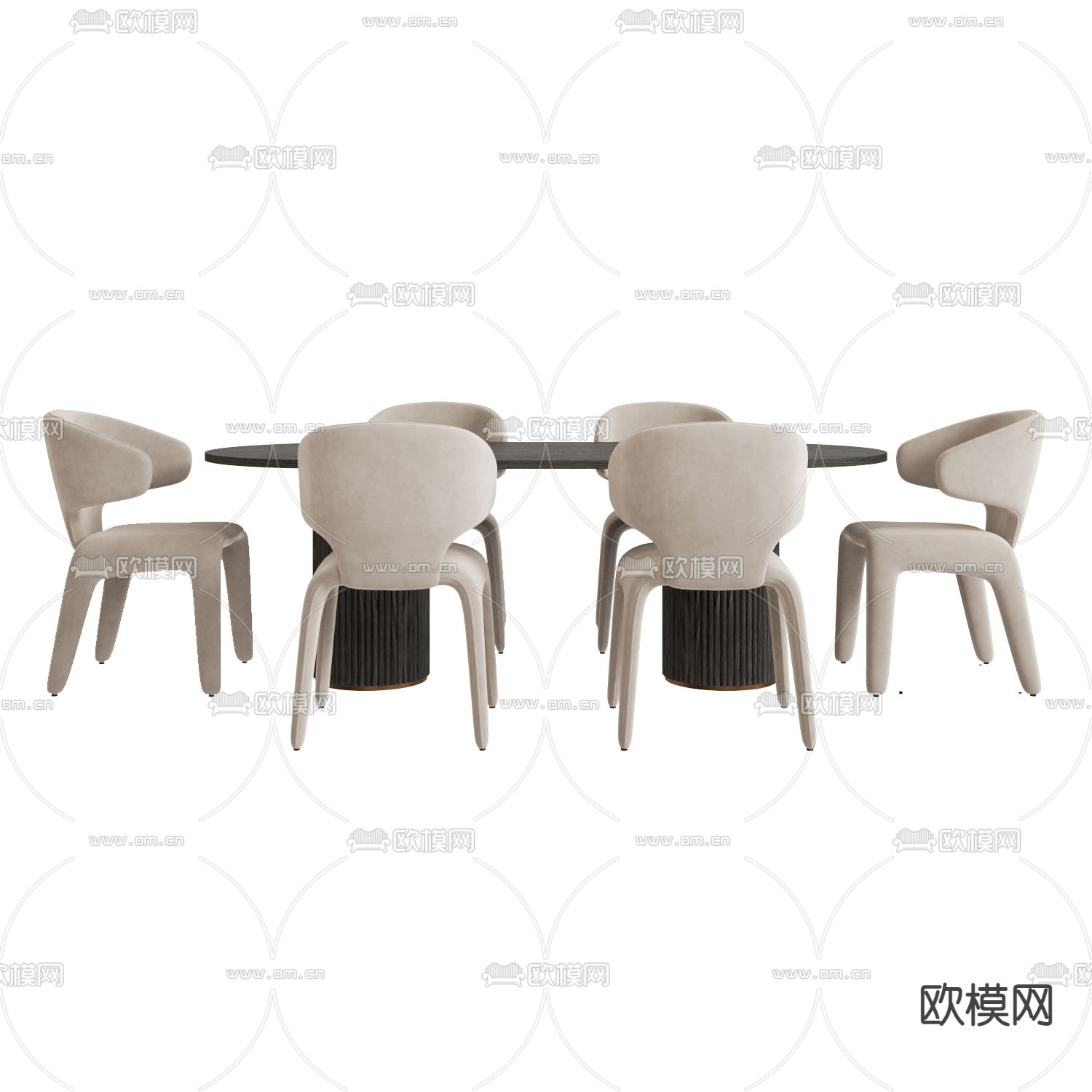 现代餐桌椅 餐台3d模型下载（渲染图3）