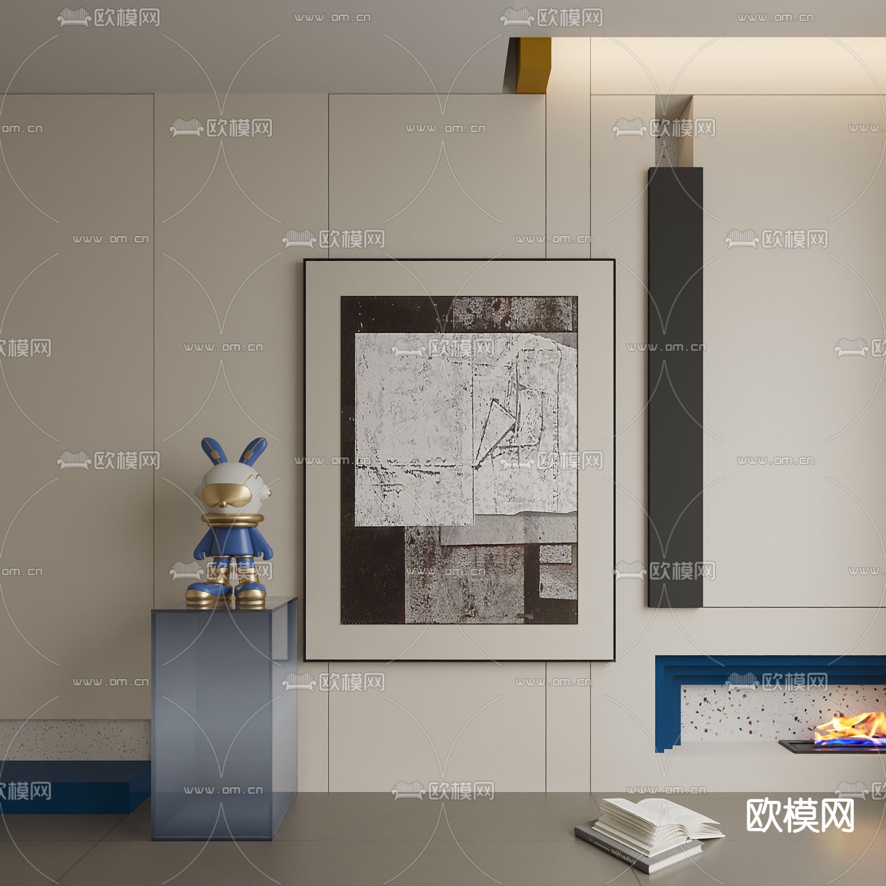 现代装饰画 挂画 抽象画3d模型下载