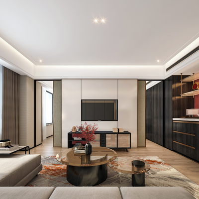 新中式客房 酒店套房3d模型