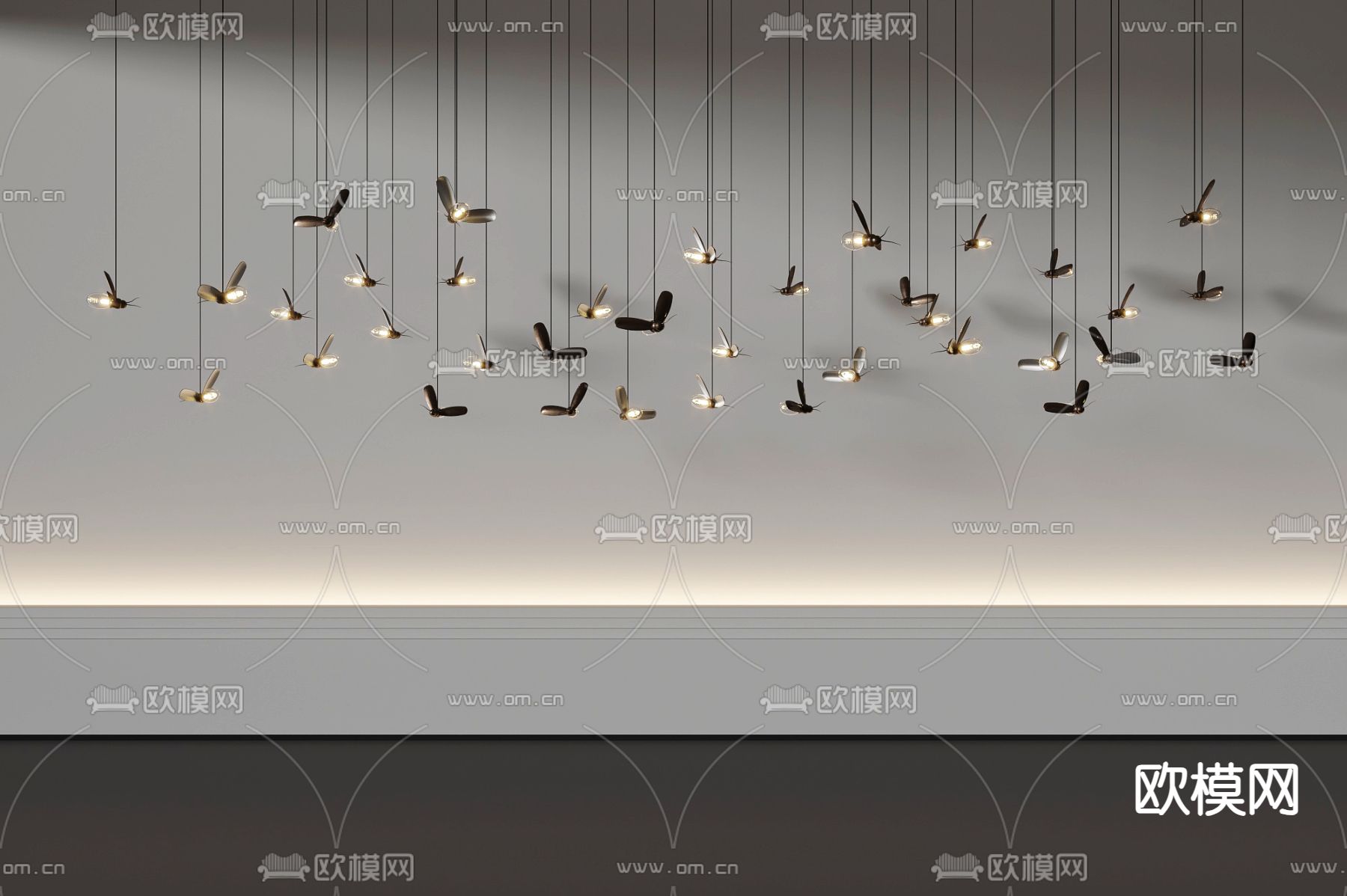 现代昆虫灯 装饰灯3d模型下载
