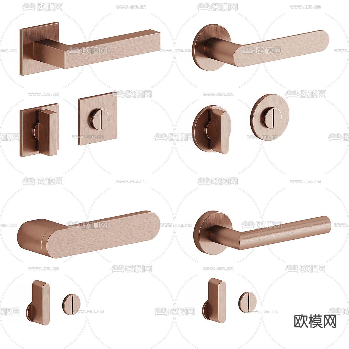 门把手 拉手 门锁3d模型下载（渲染图2）