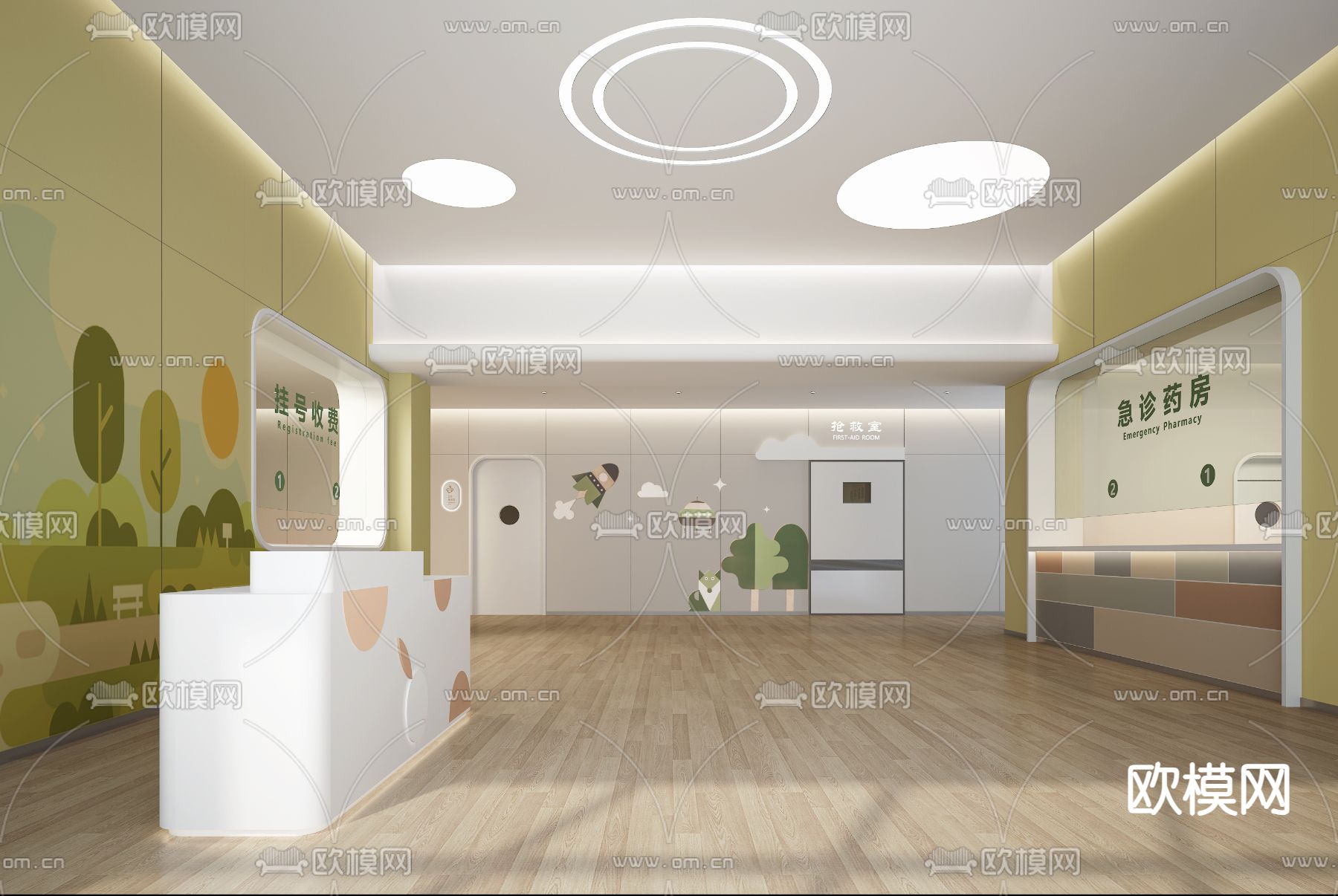 儿童医院大厅3d模型下载