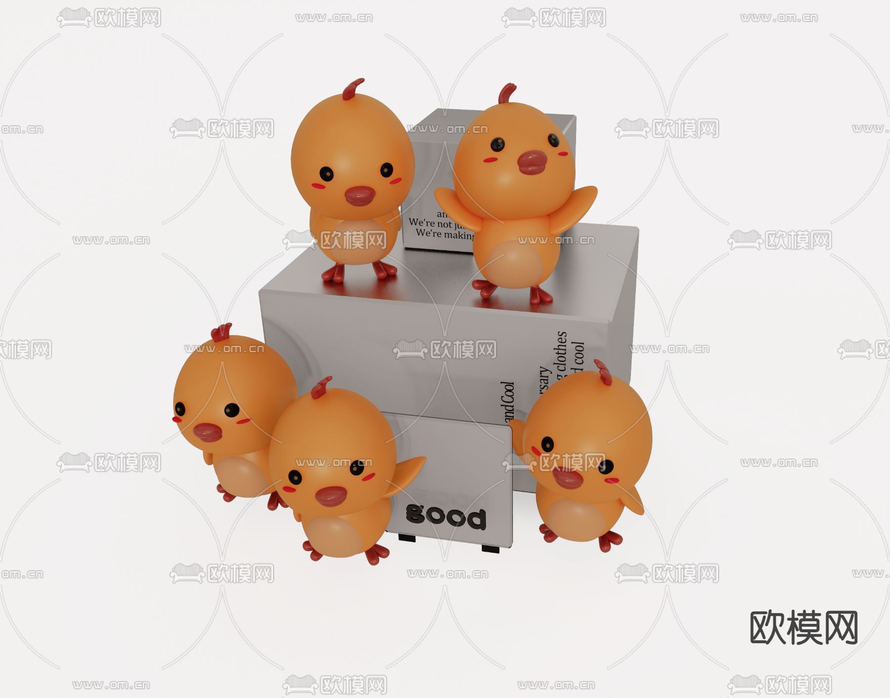 小鸡摆件 公仔 潮玩su模型下载（渲染图1）