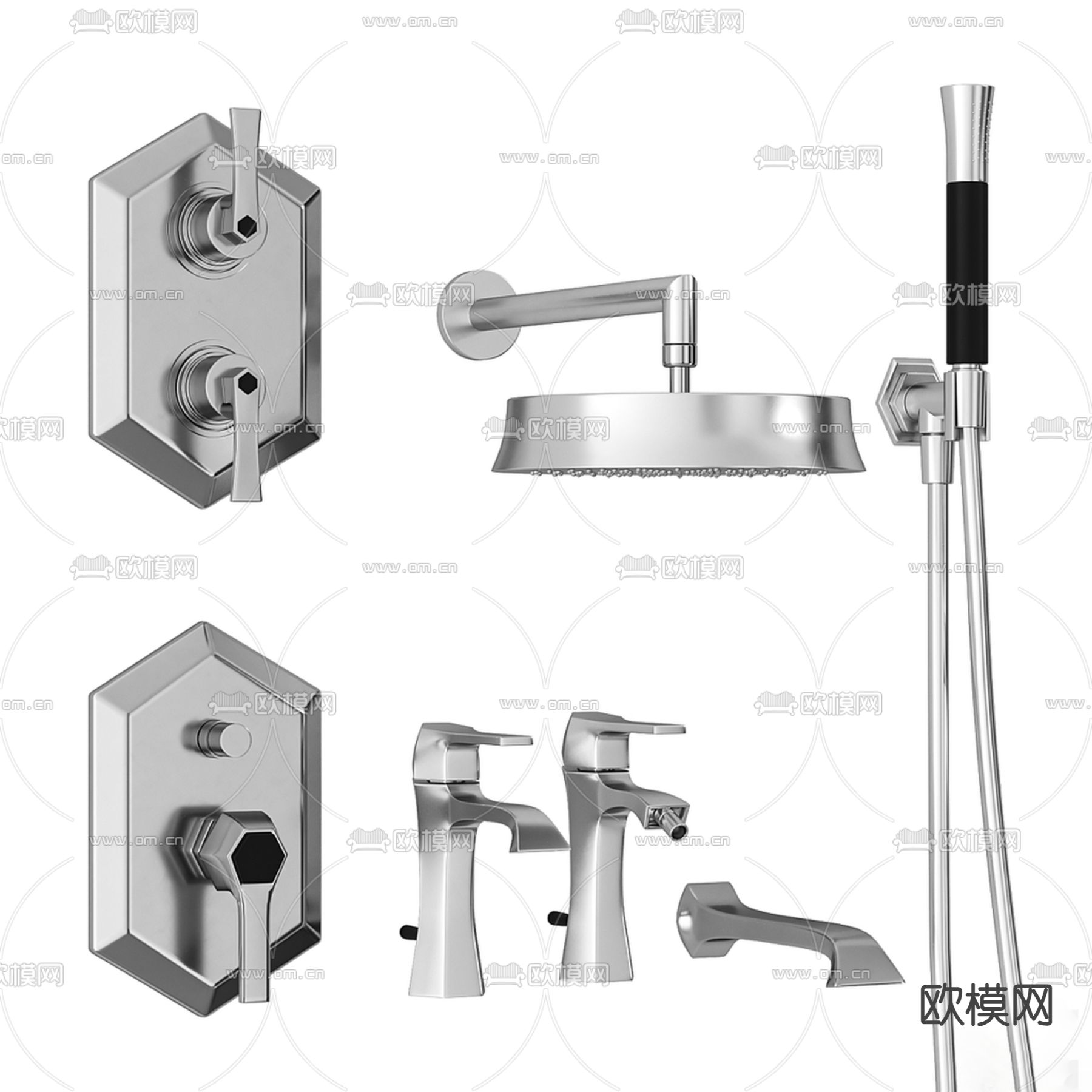 花洒 喷头 水龙头 淋浴配件3d模型下载