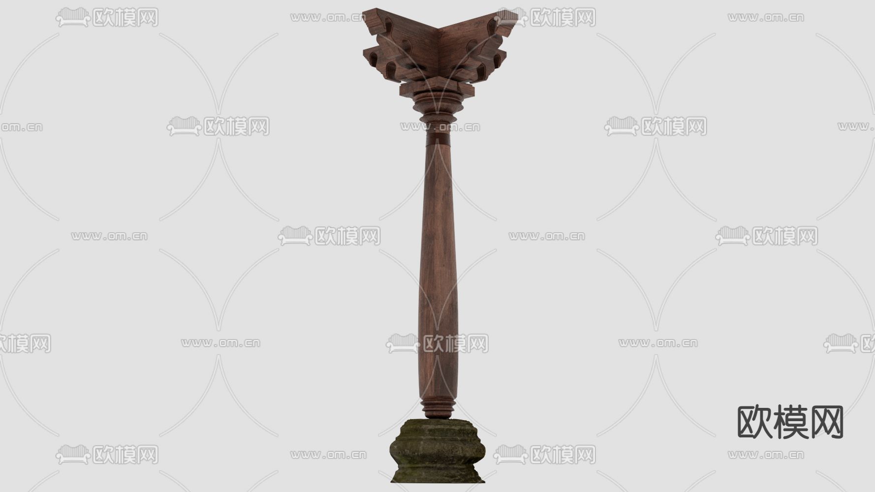 东南亚柱子 木柱3d模型下载