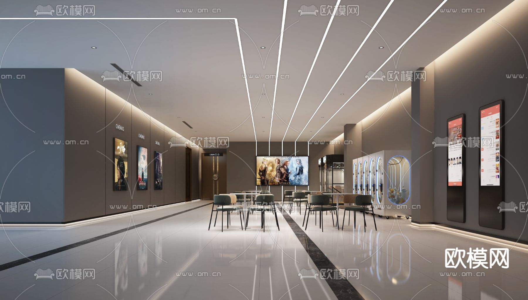 电影院大厅3d模型下载