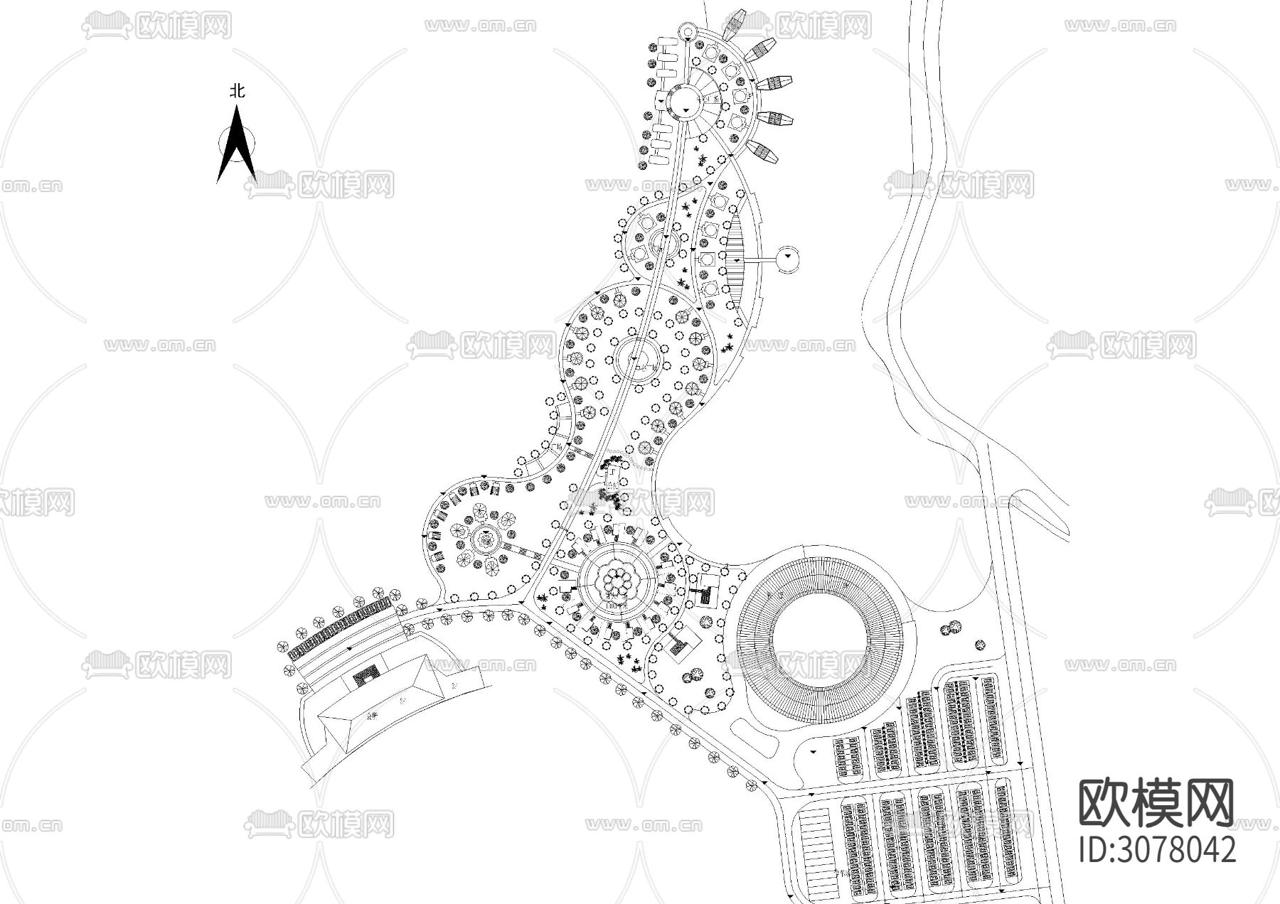 露营基地规划总平面施工图下载（渲染图4）