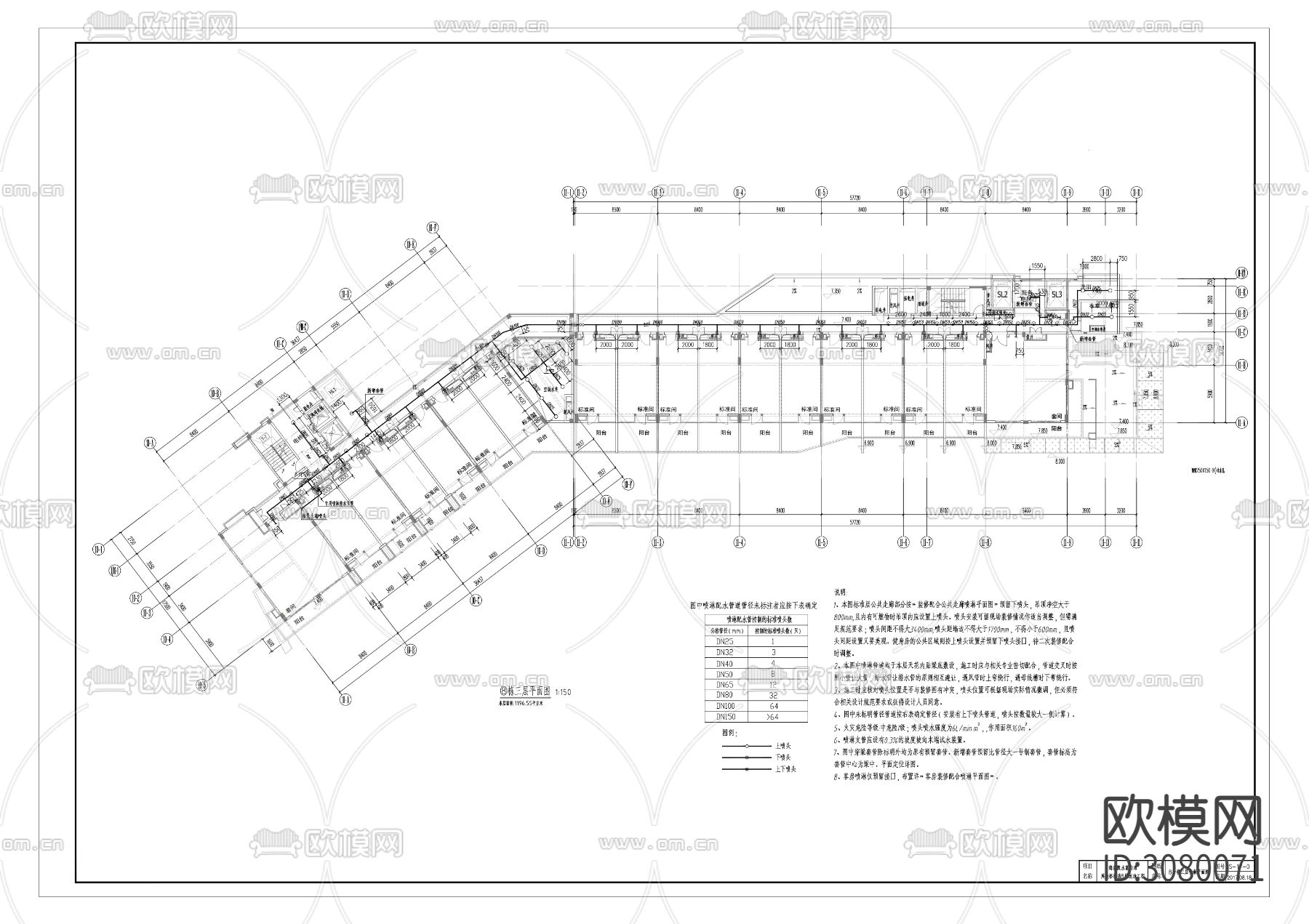 海南英迪格8号楼给排水图CAD施工图下载（渲染图8）