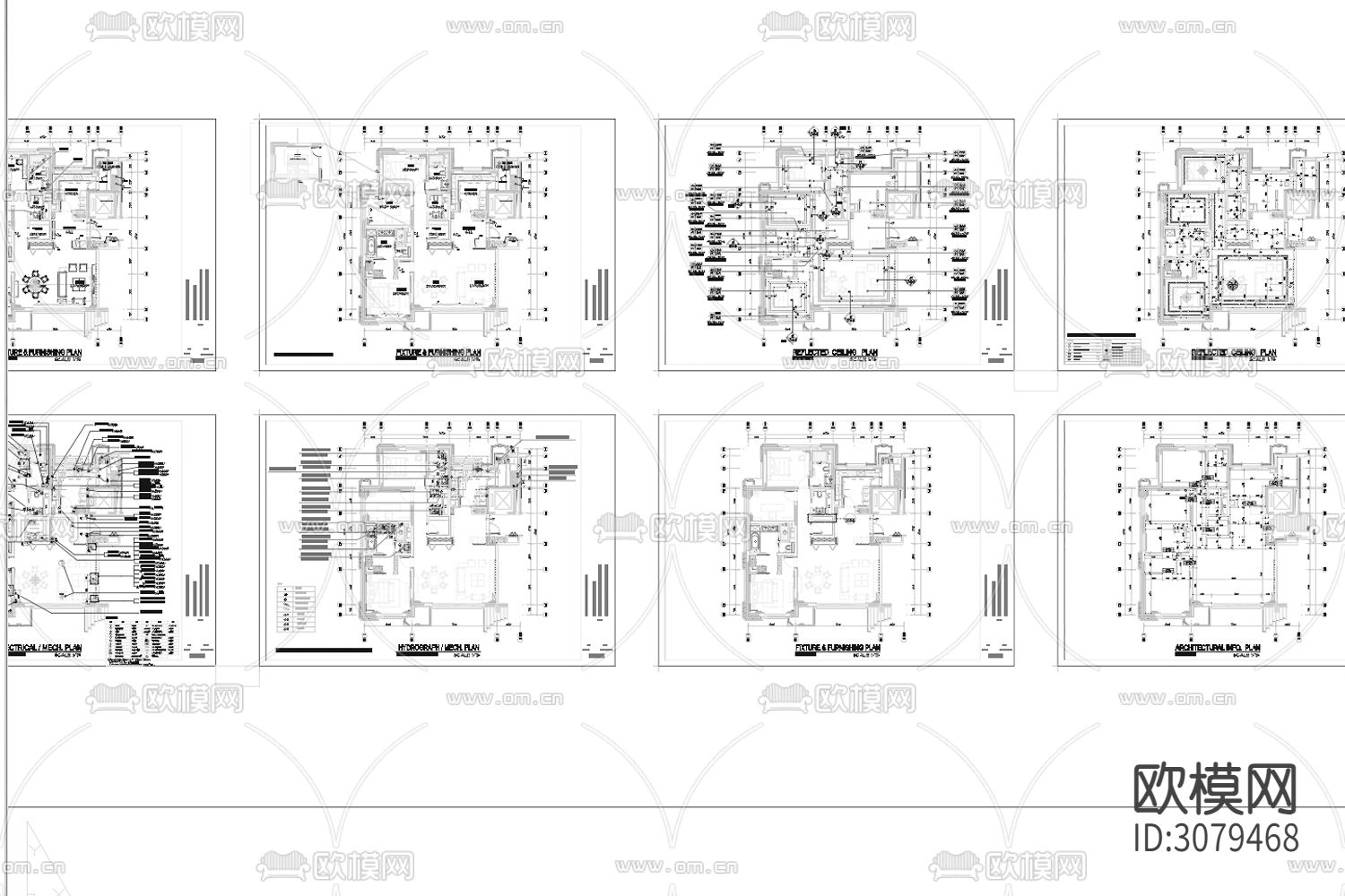 家装 别墅平面立面 节点大样图下载（渲染图10）