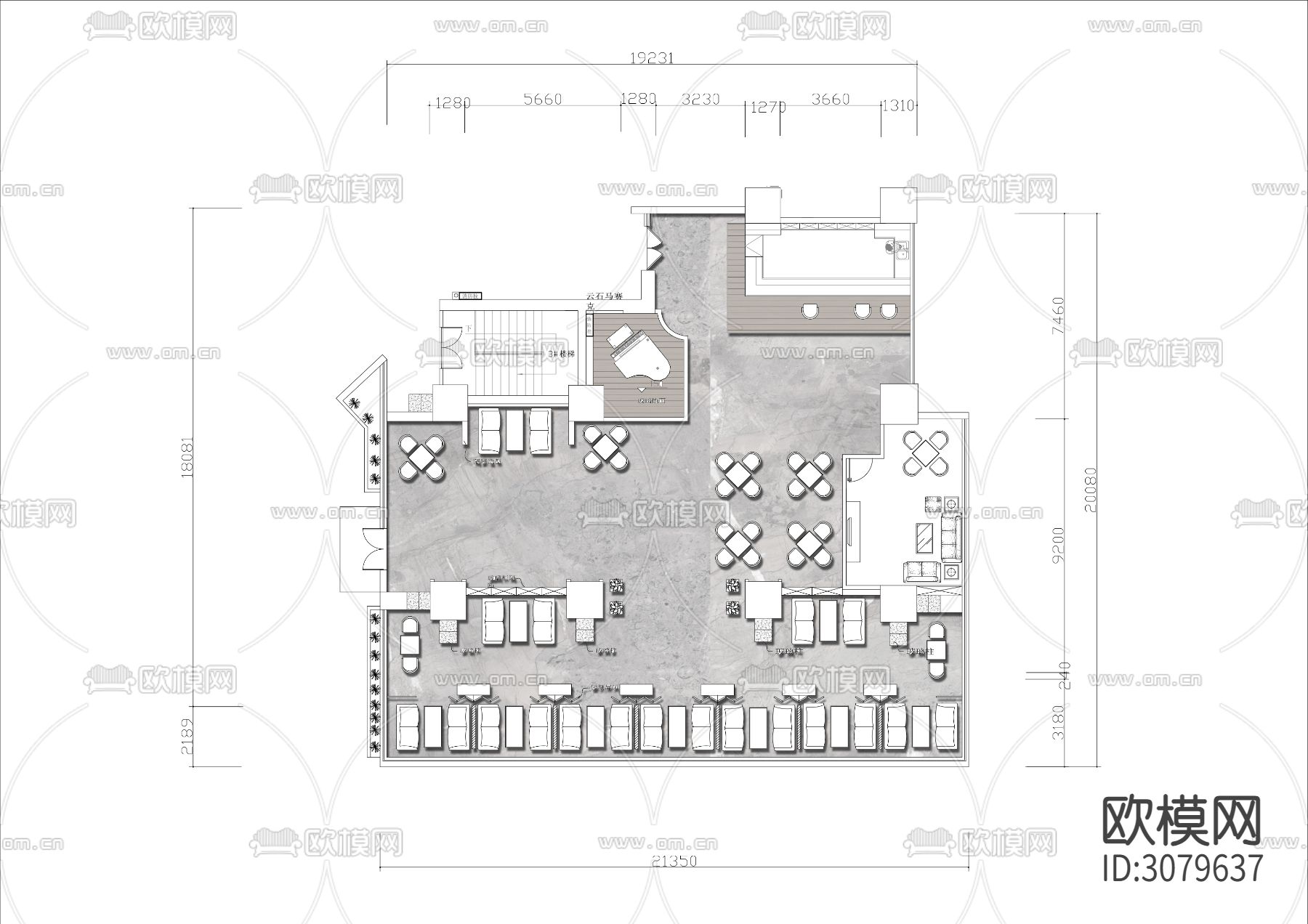 300㎡咖啡馆平面布置图下载