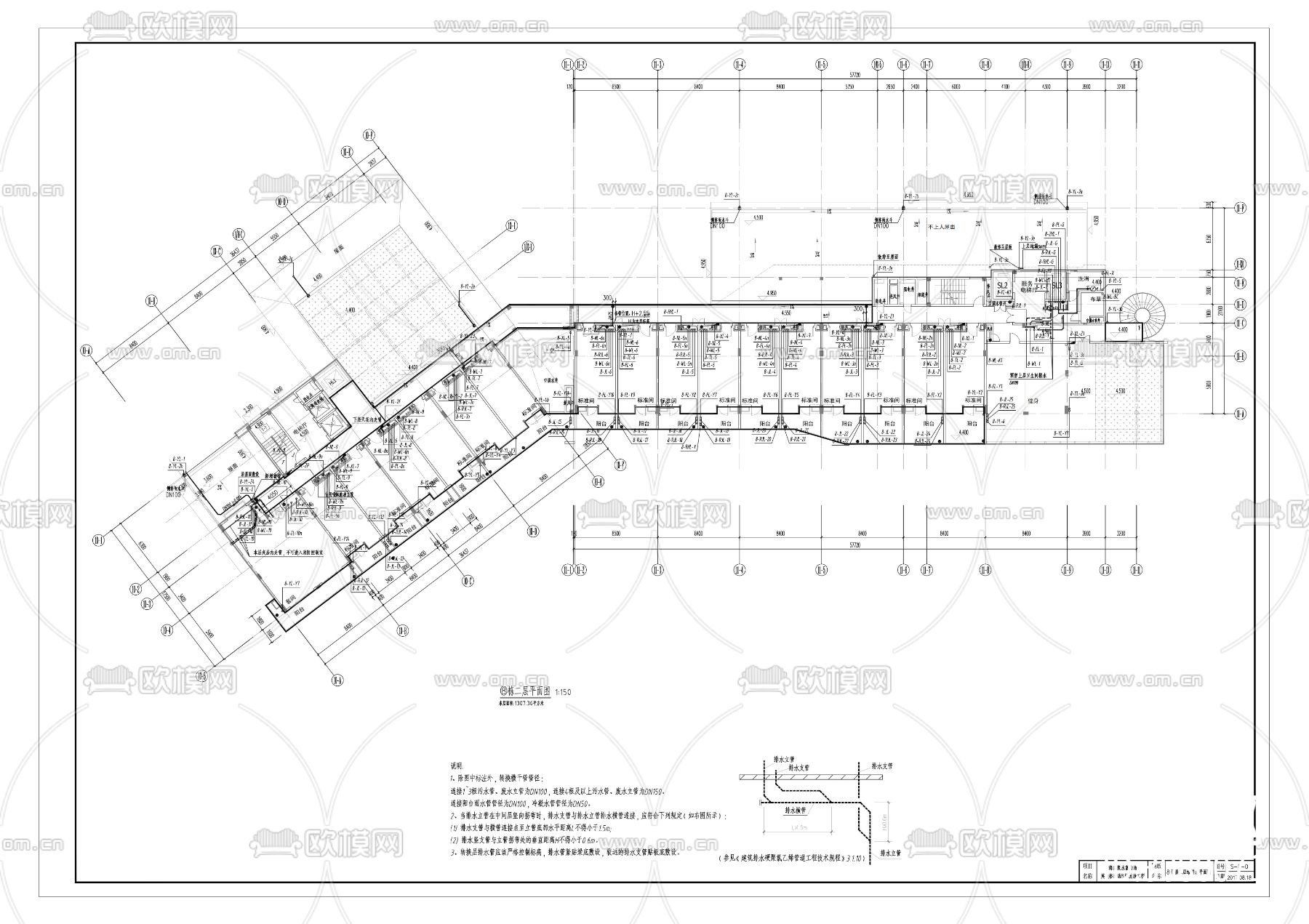 海南英迪格8号楼给排水图CAD施工图下载（渲染图5）
