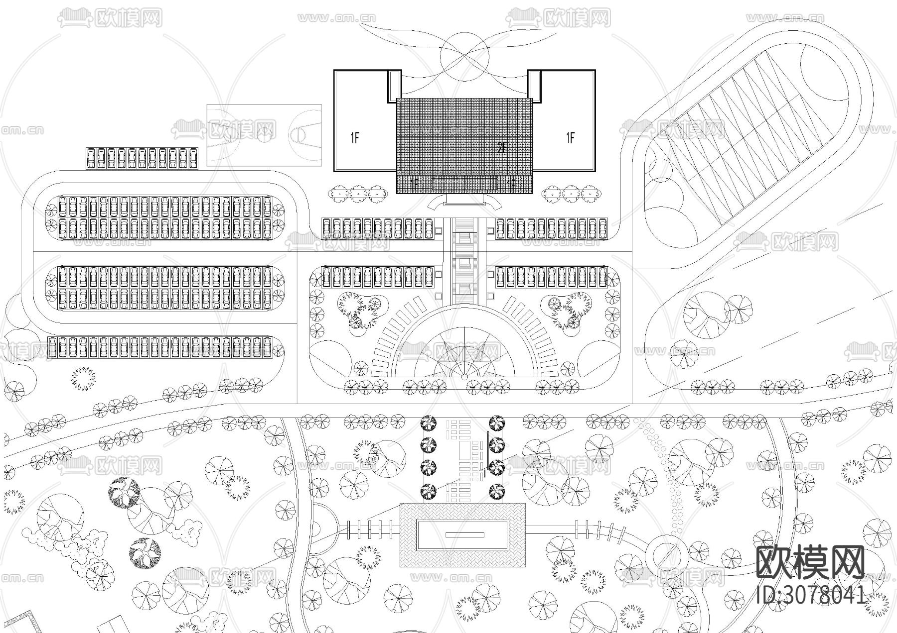 房车营地 账篷露营地 平面施工图下载（渲染图4）