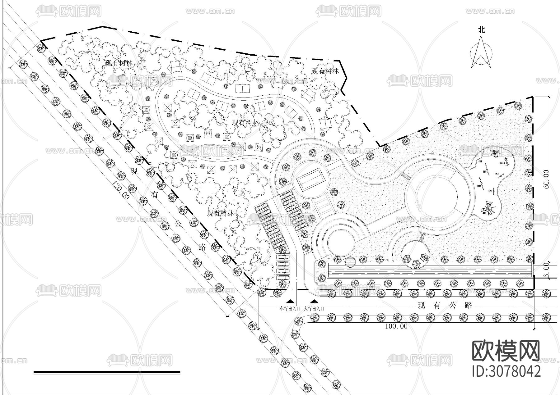 露营基地规划总平面施工图下载（渲染图2）