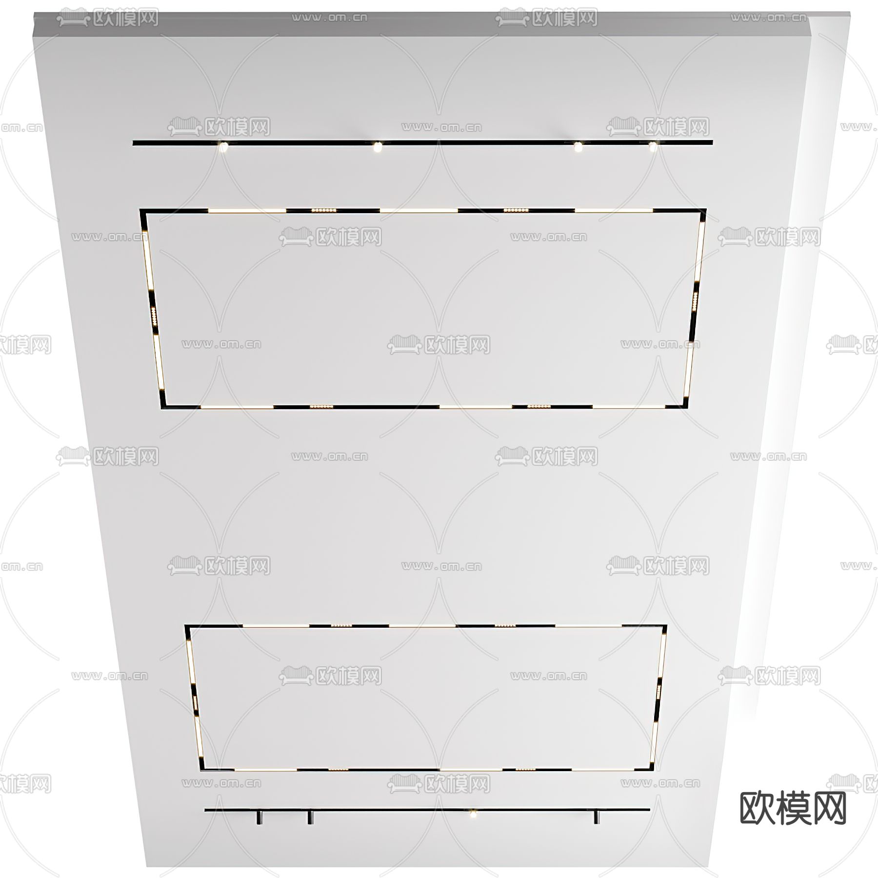 轨道筒灯 射灯 磁吸灯 线条灯su模型下载（渲染图1）