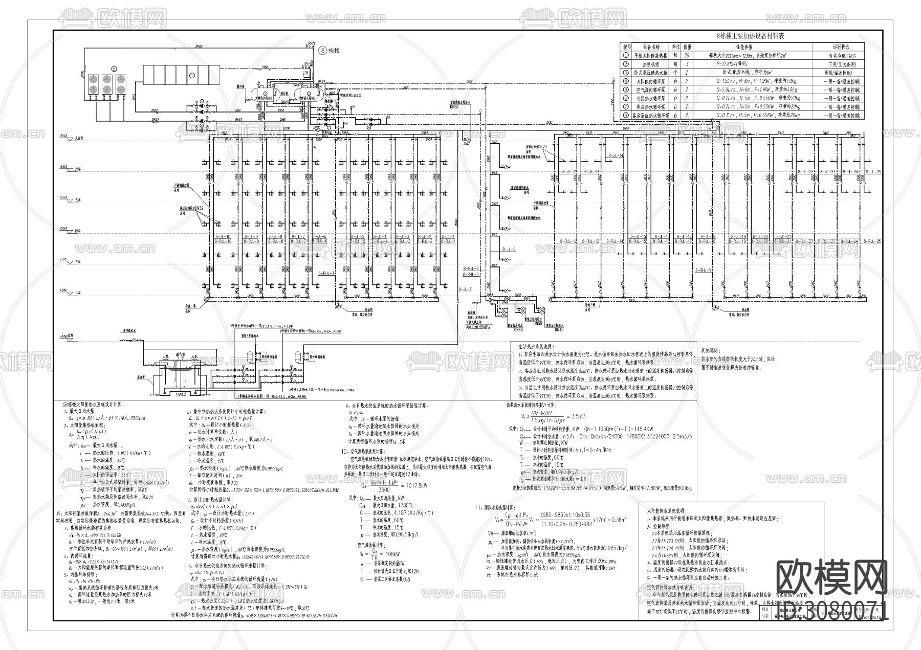 海南英迪格8号楼给排水图CAD施工图下载（渲染图10）