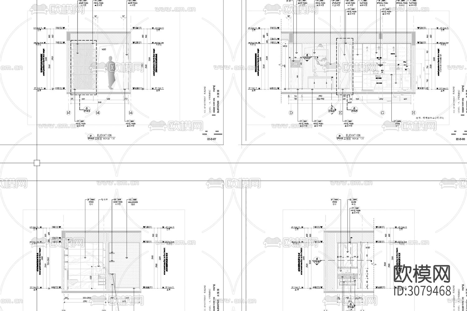 家装 别墅平面立面 节点大样图下载（渲染图9）