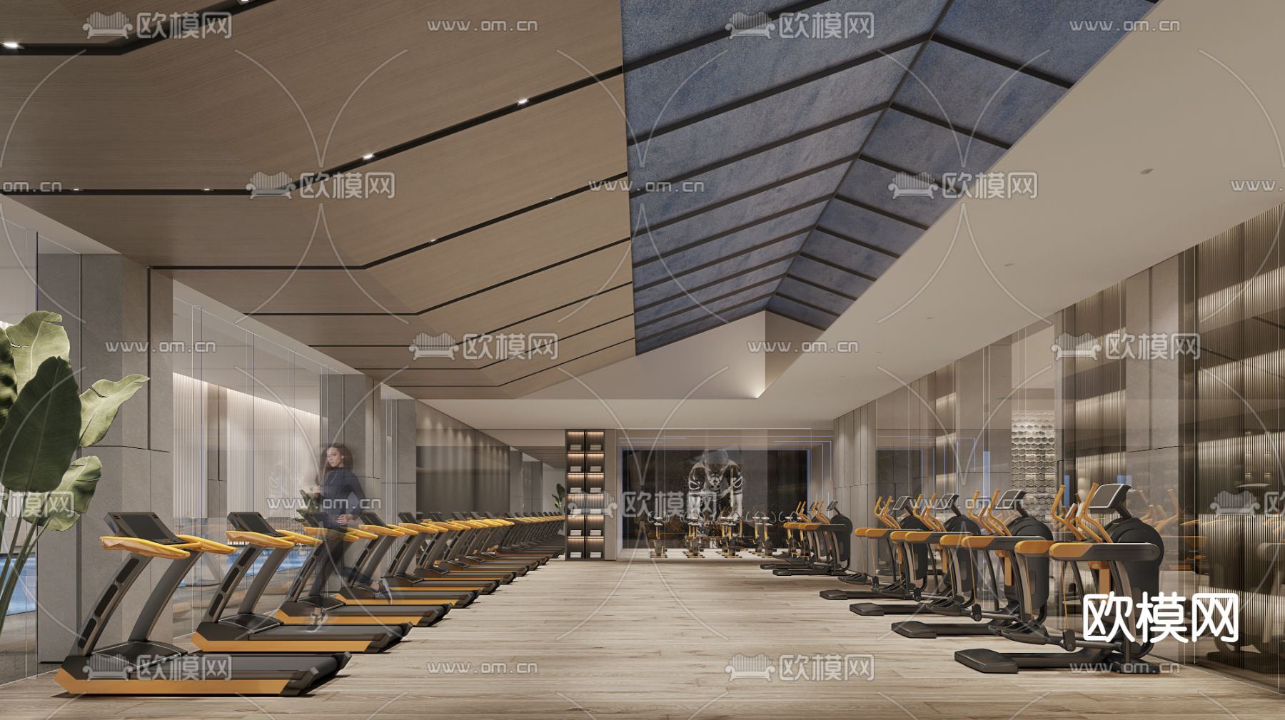 现代健身房3d模型下载