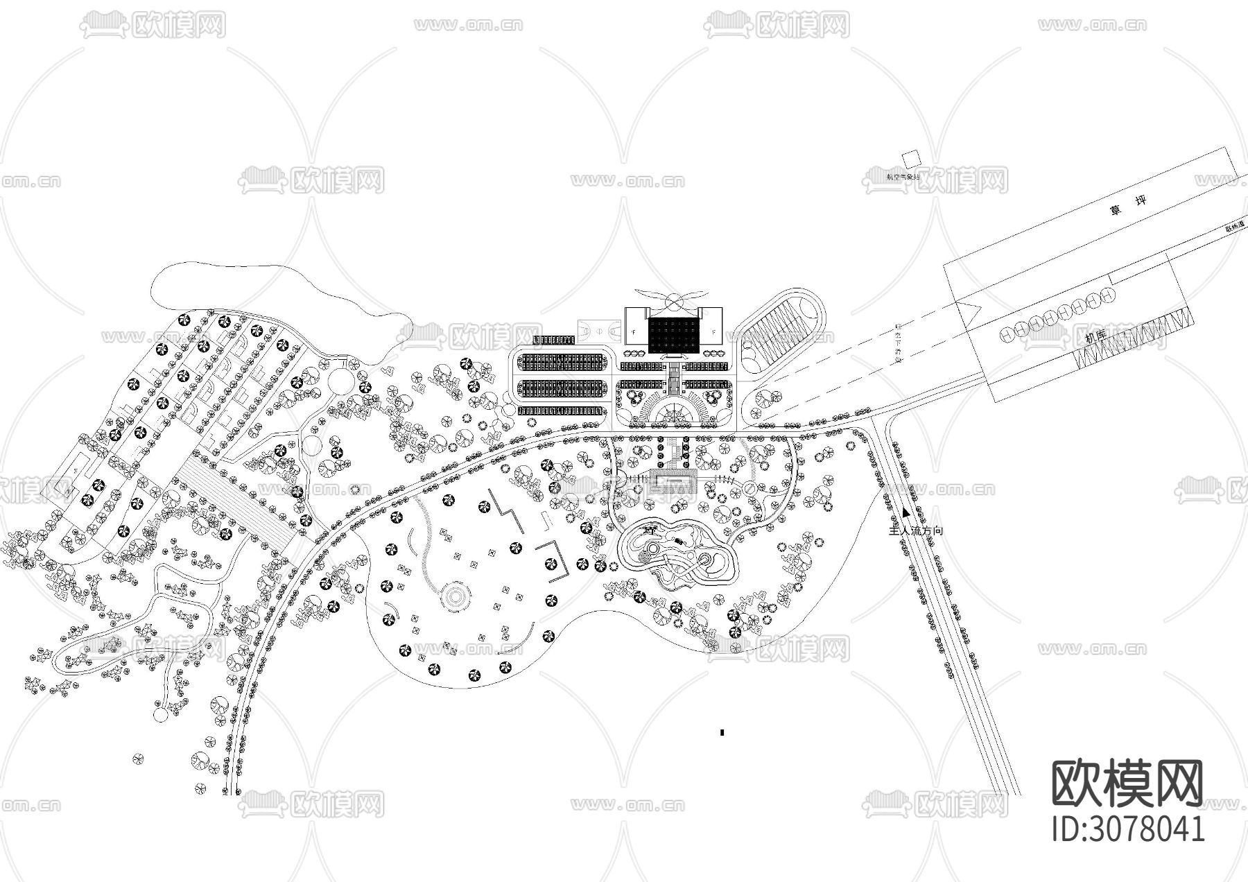 房车营地 账篷露营地 平面施工图下载（渲染图3）