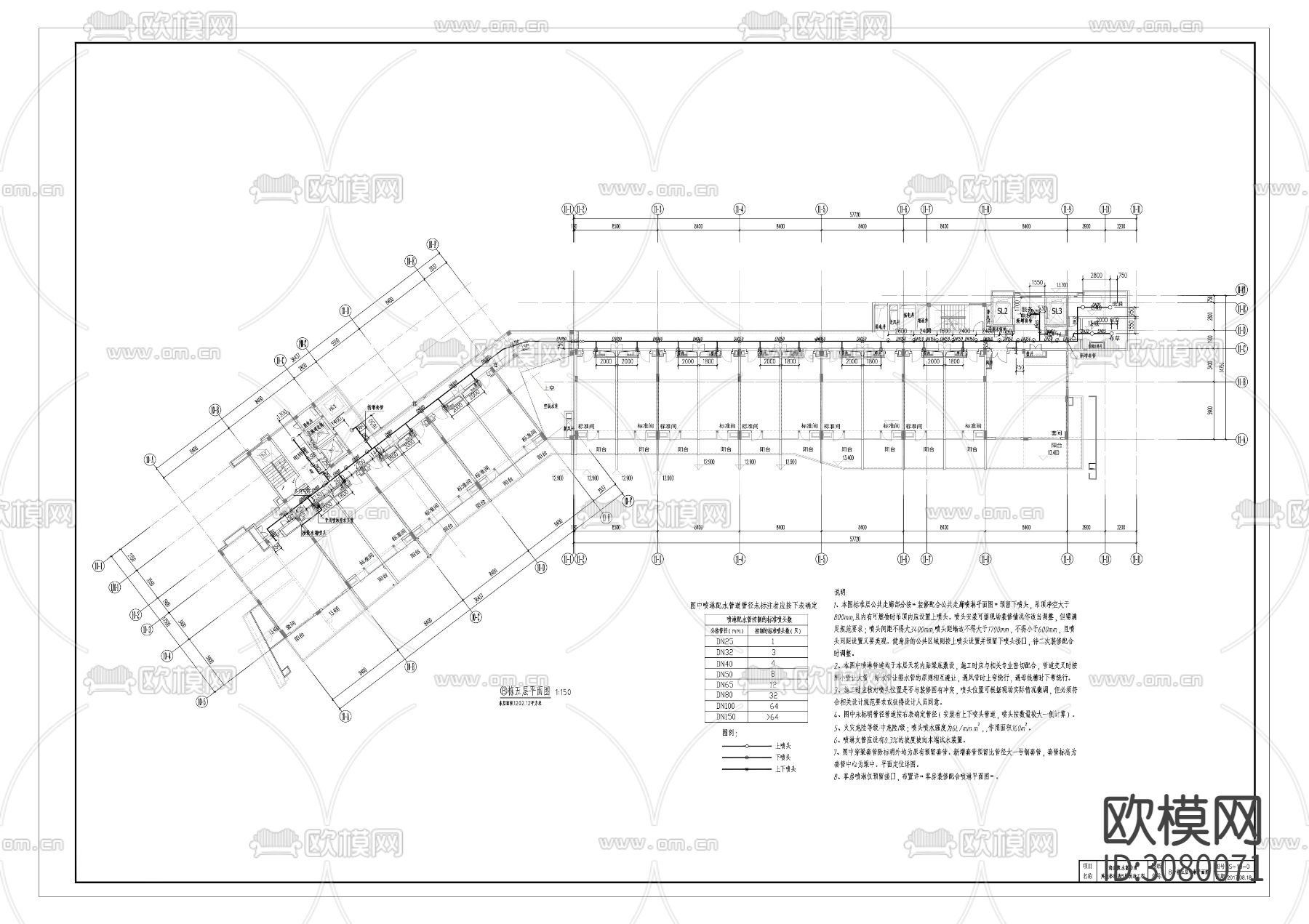 海南英迪格8号楼给排水图CAD施工图下载（渲染图9）