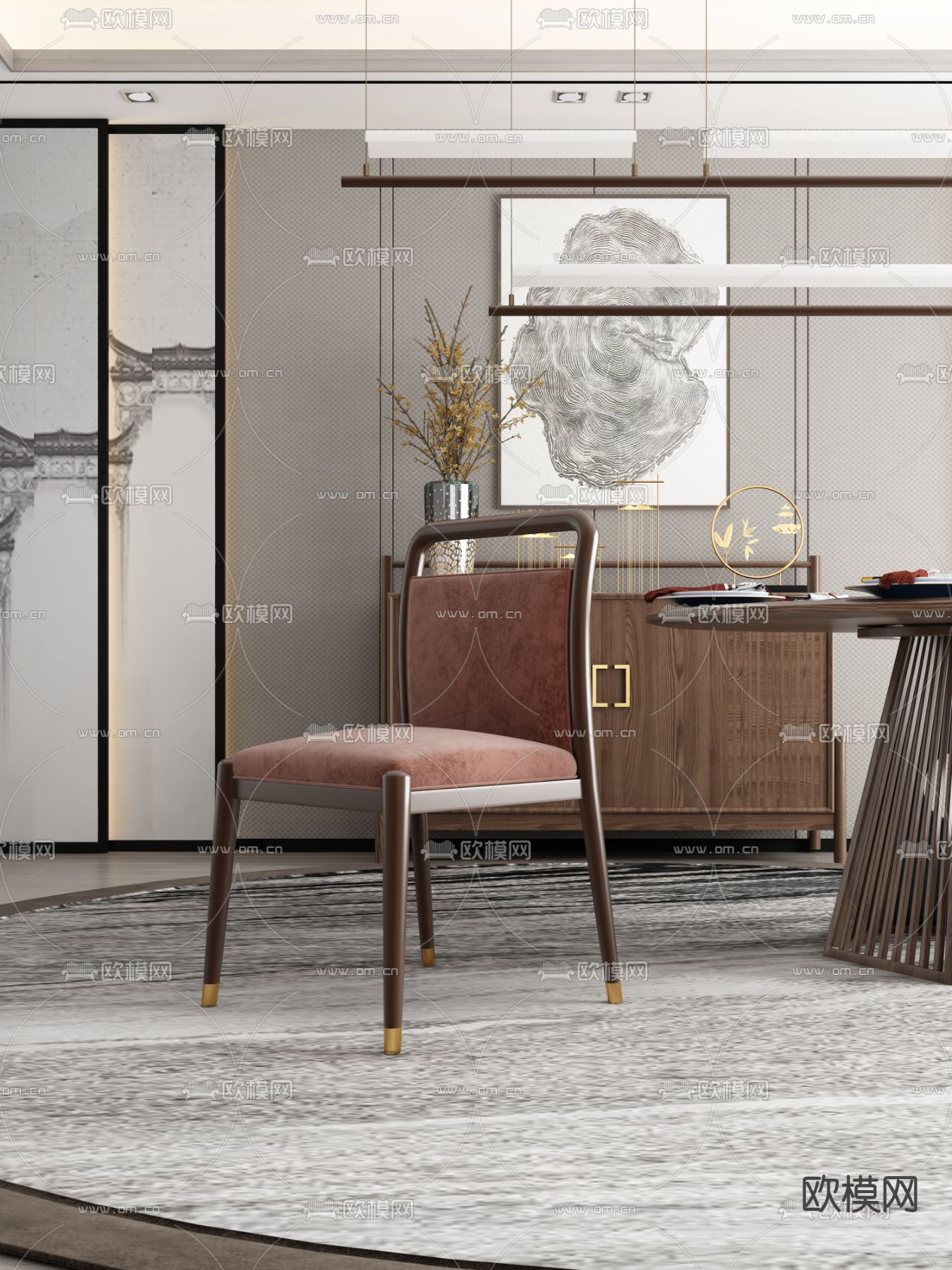 中式餐椅 椅子3d模型下载