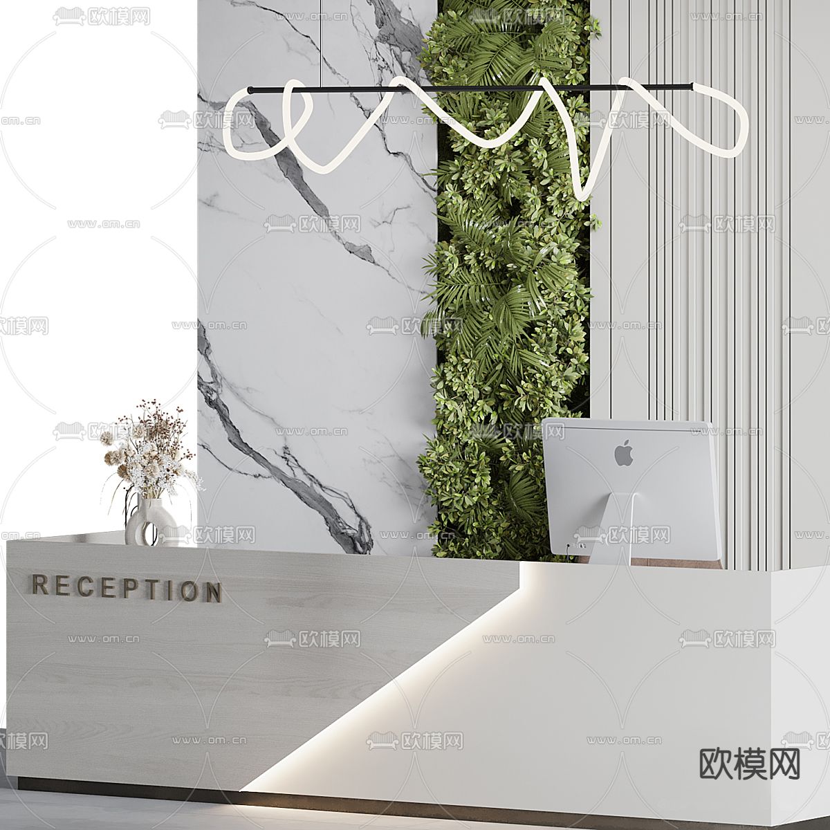 前台 接待台 服务台 咨询台3d模型下载（渲染图3）