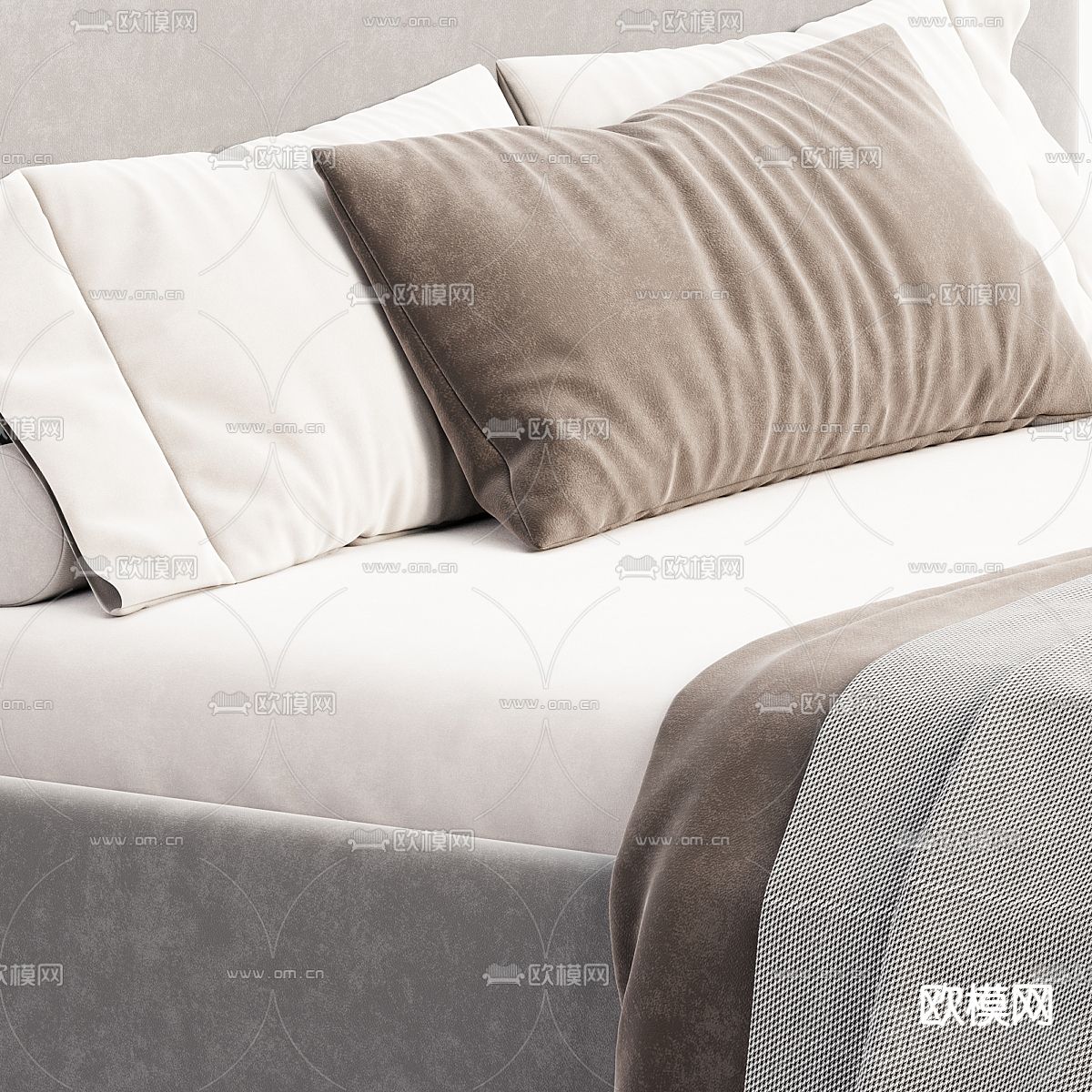 Meridiani 现代双人床3d模型下载（渲染图3）