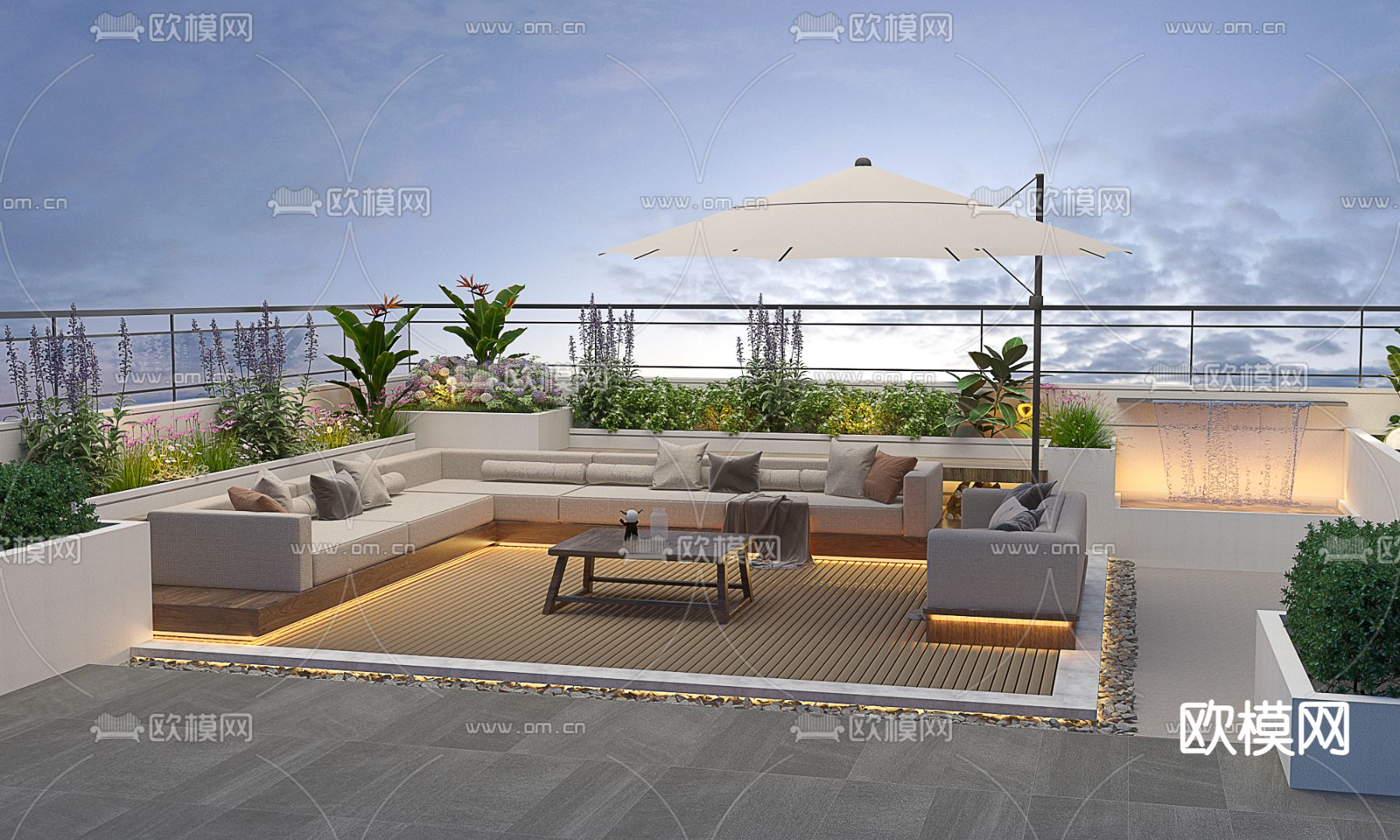 阳台露台 屋顶花园3d模型下载