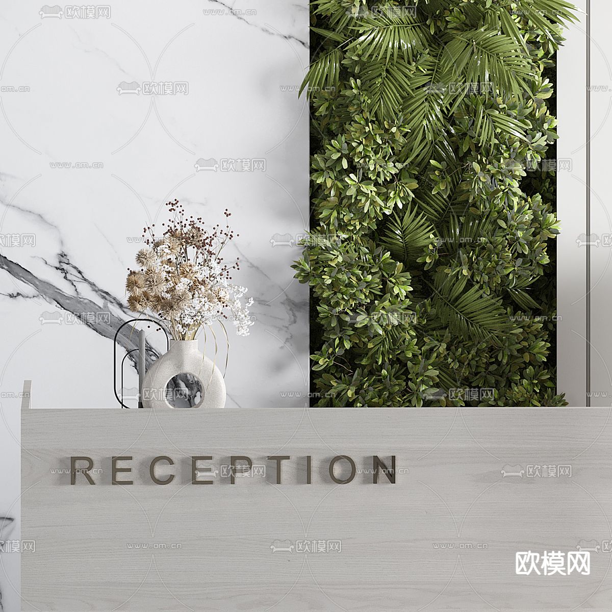 前台 接待台 服务台 咨询台3d模型下载（渲染图2）