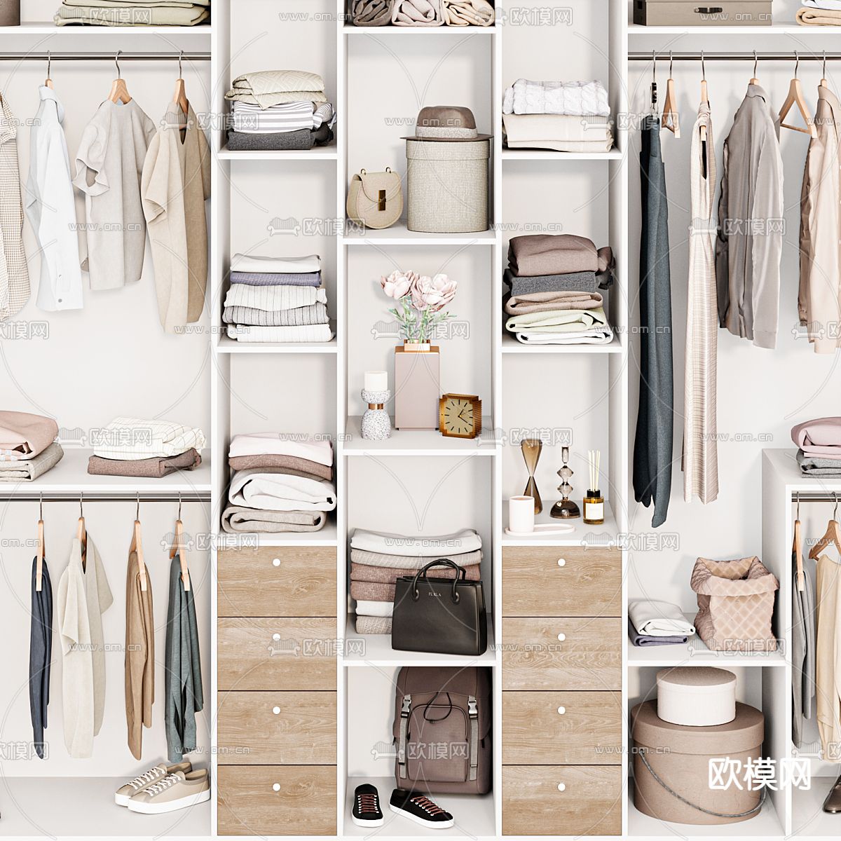 无门衣柜 衣橱3d模型下载（渲染图2）