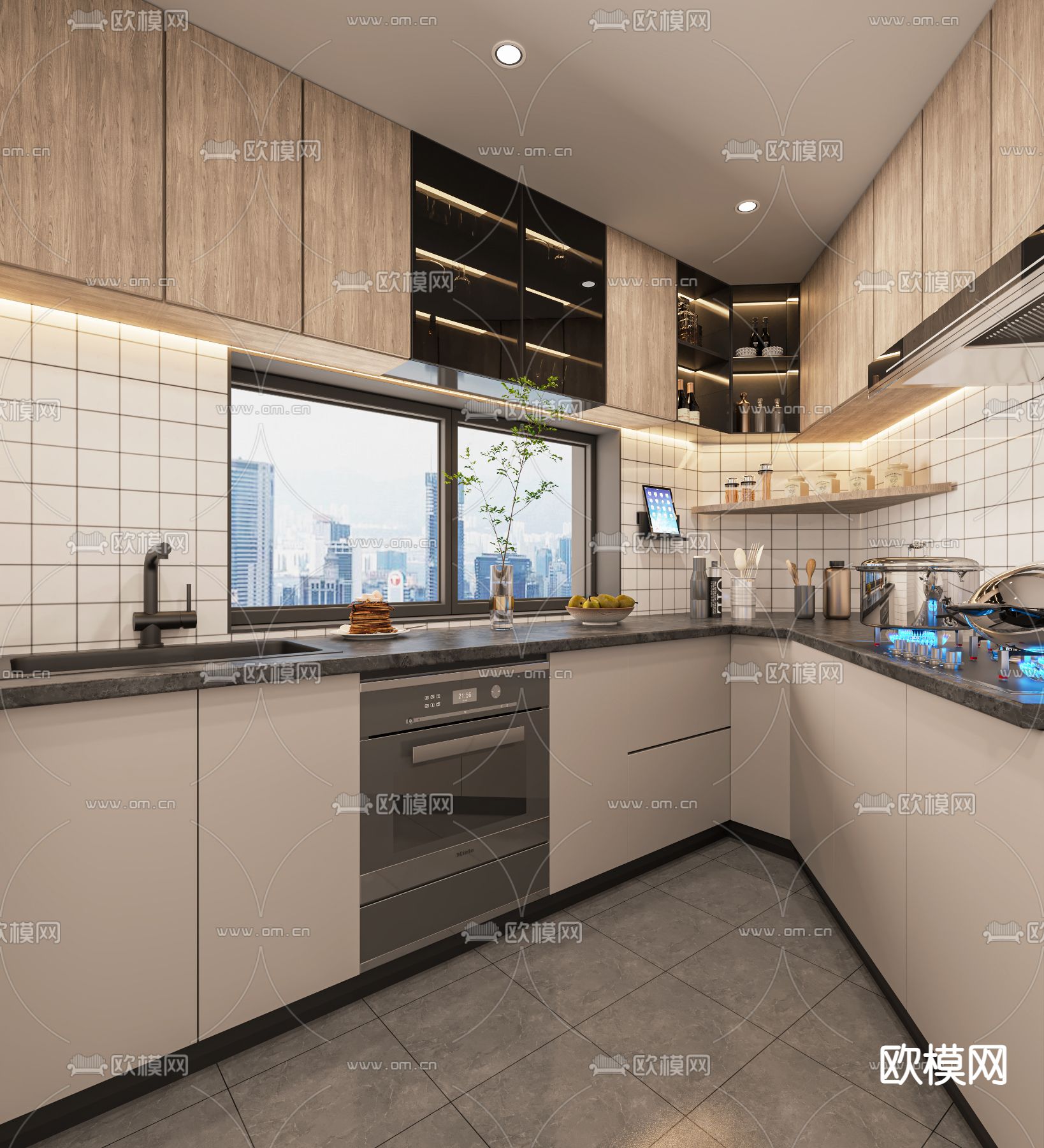 北欧厨房 橱柜3d模型下载