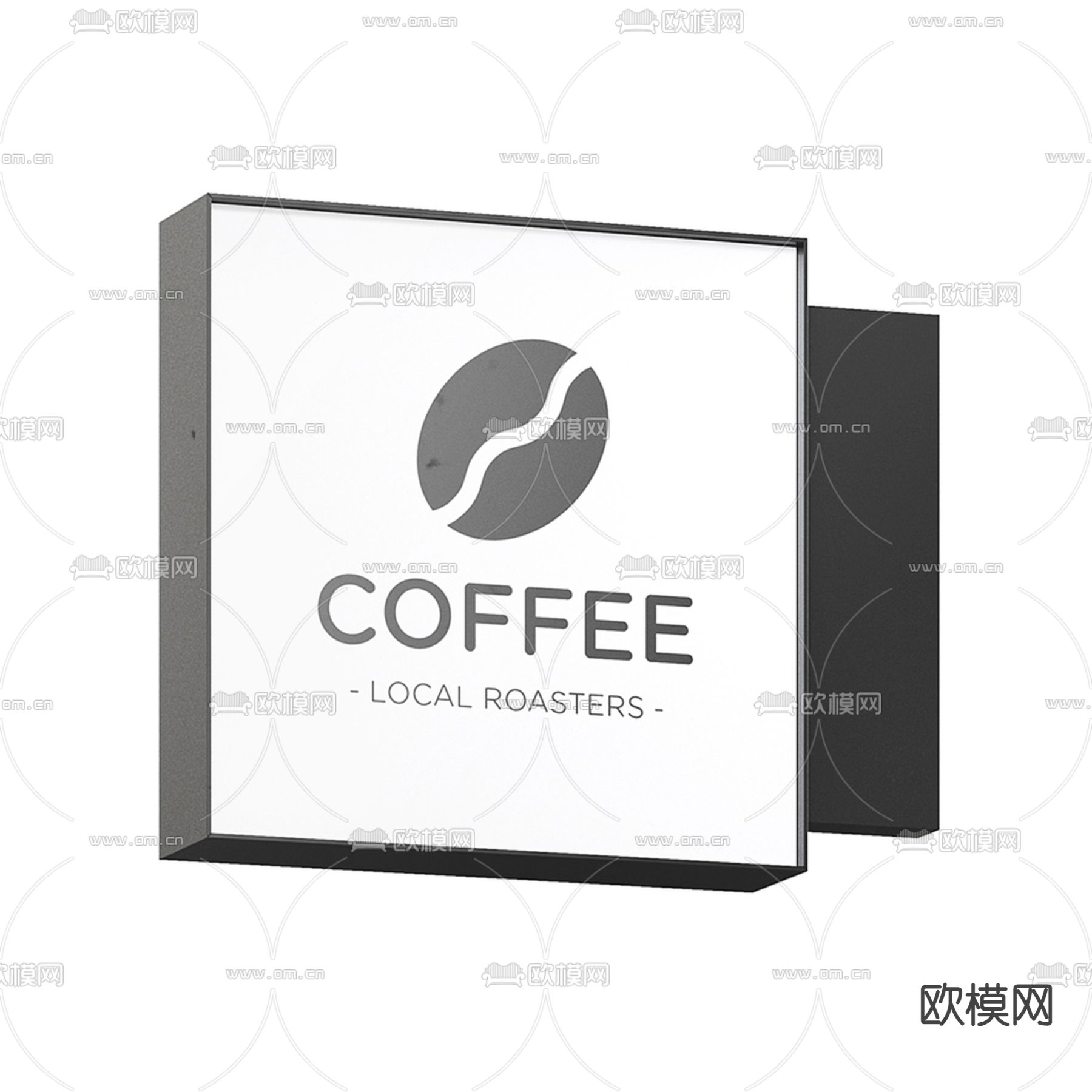 咖啡店灯箱 网红灯箱3d模型下载