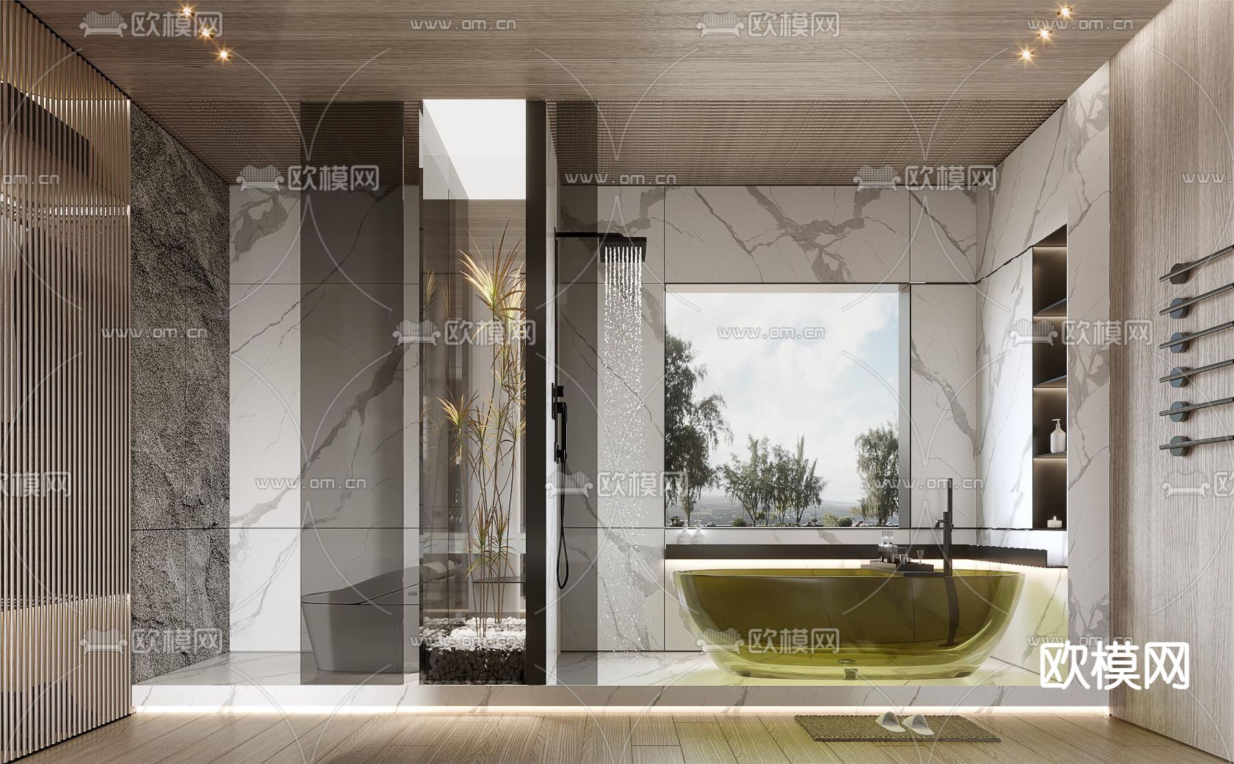 现代卫生间 浴室 洗手间3d模型下载