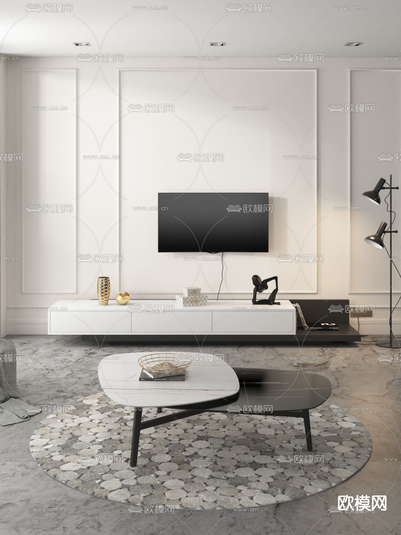 子母茶几 电视柜3d模型下载