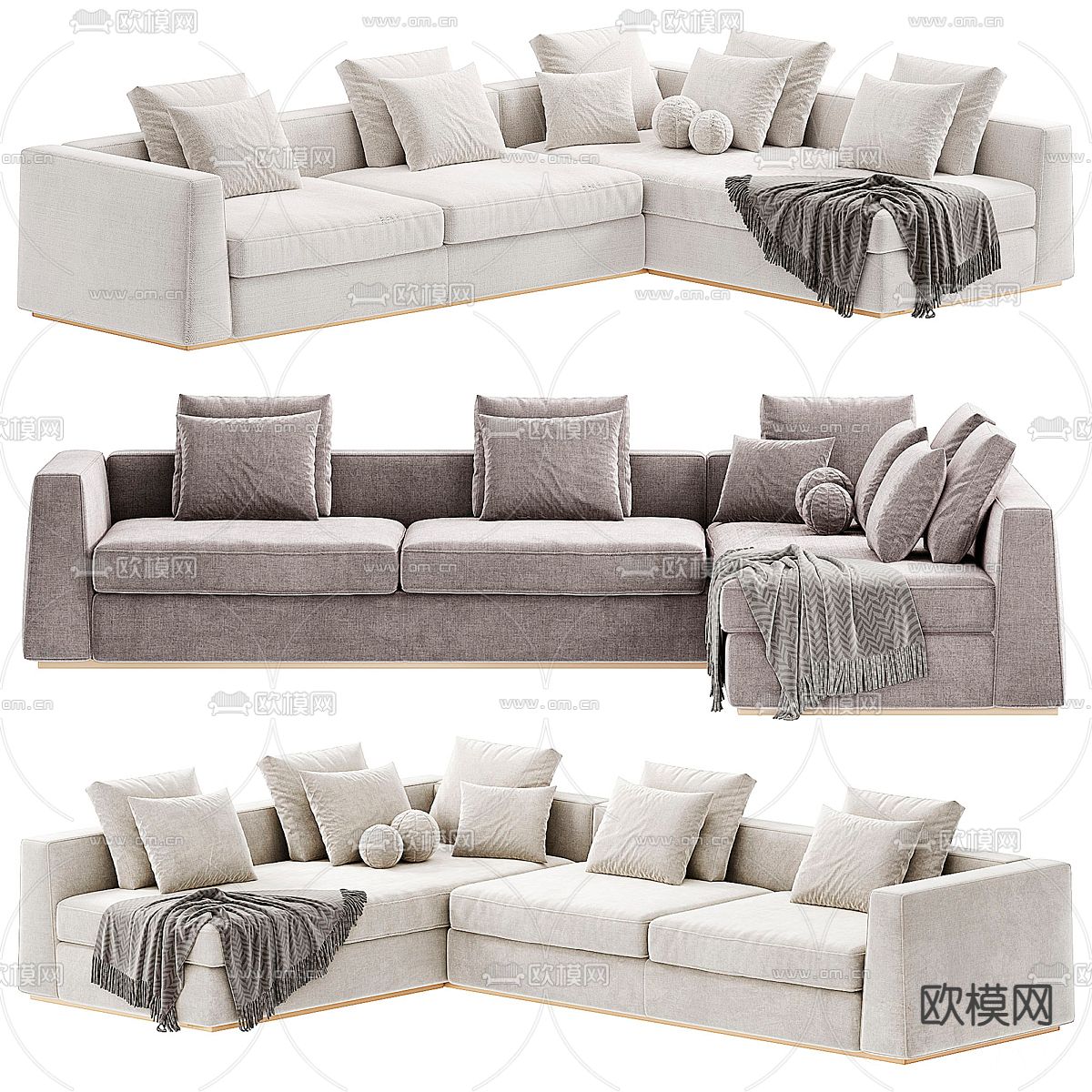 Ctssalotti 多人沙发 转角沙发3d模型下载（渲染图1）