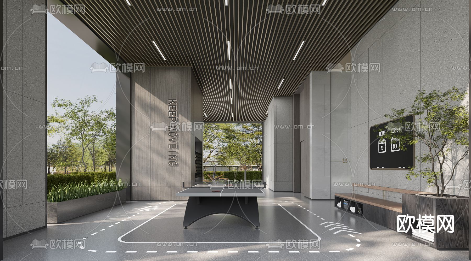 休闲区 公共活动空间3d模型