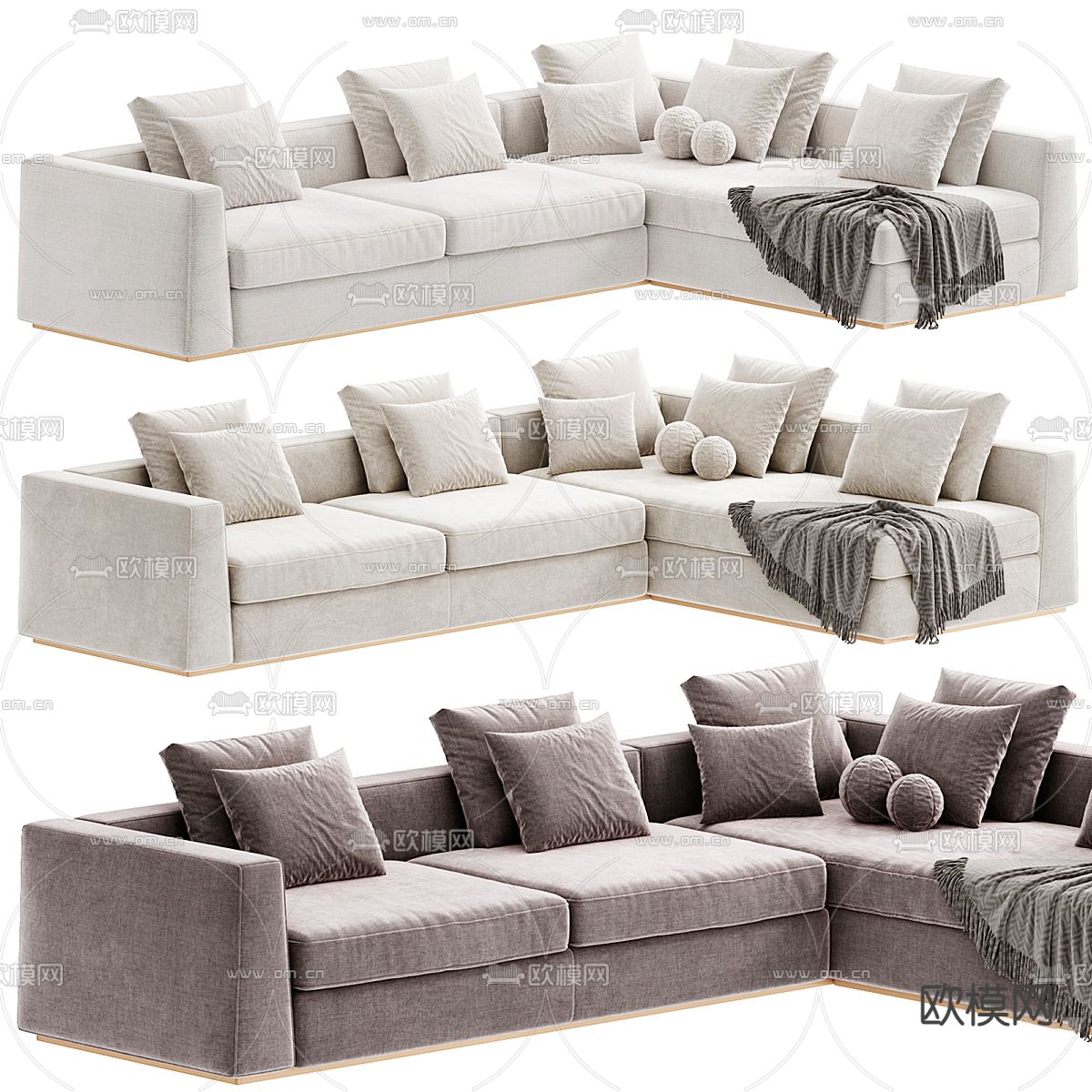 Ctssalotti 多人沙发 转角沙发3d模型下载（渲染图2）