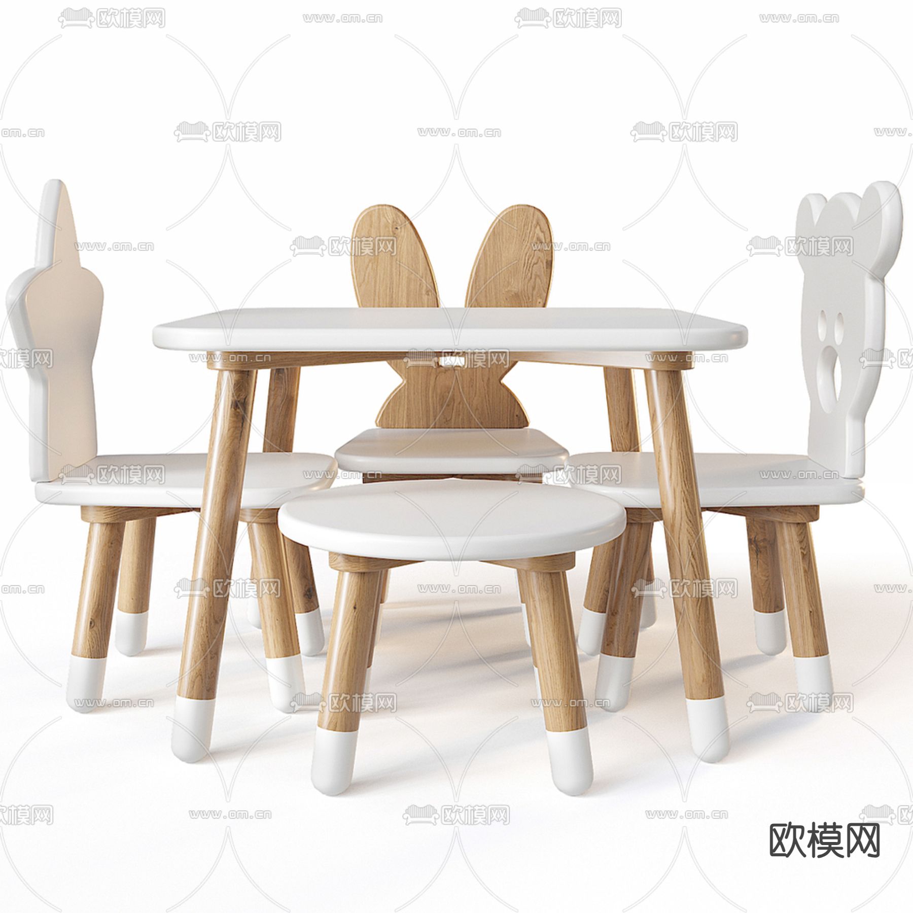 儿童桌椅3d模型下载